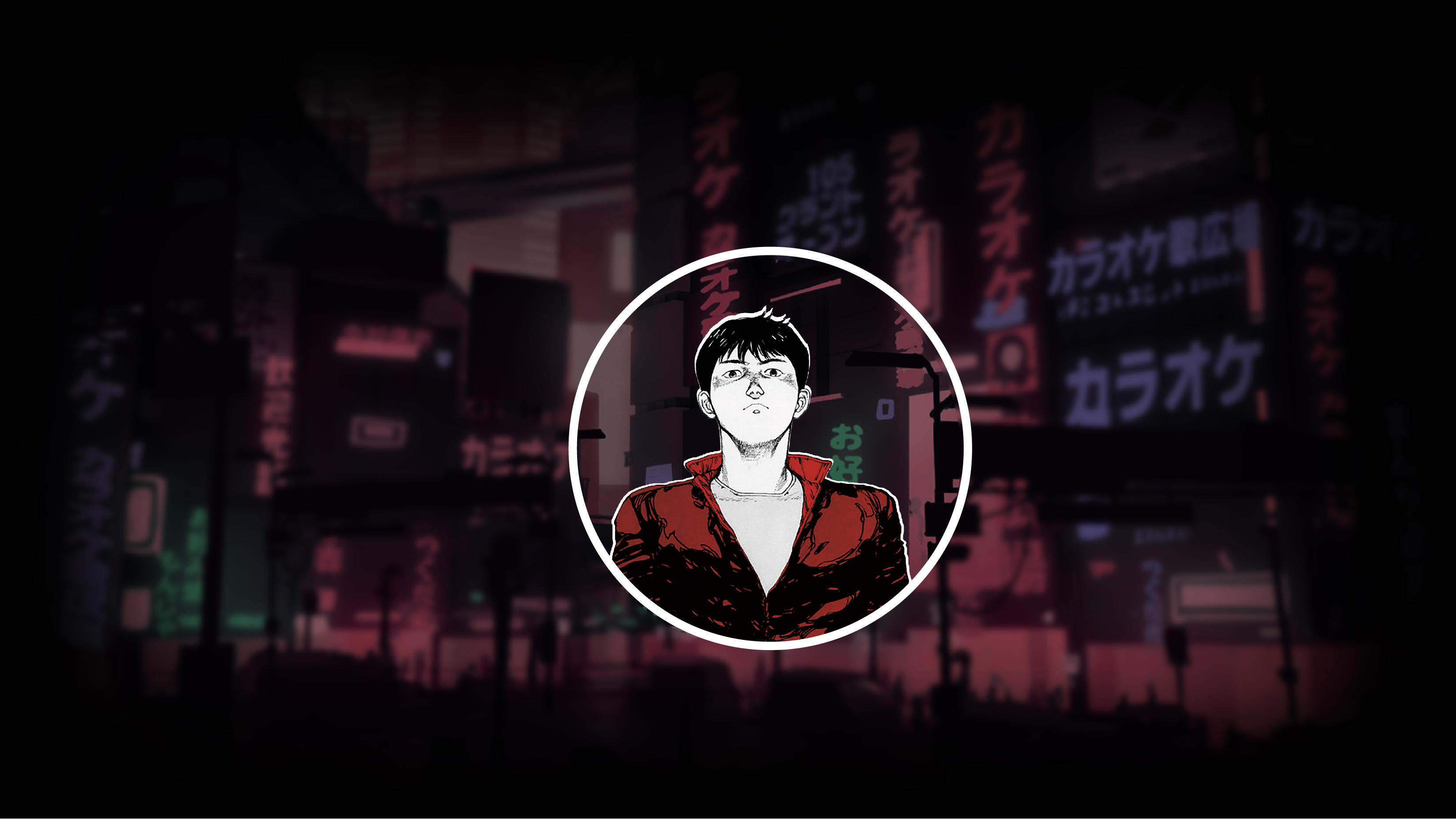 Anime 3300x1857 Akira Tokyo dark background Shotaro Kaneda red city