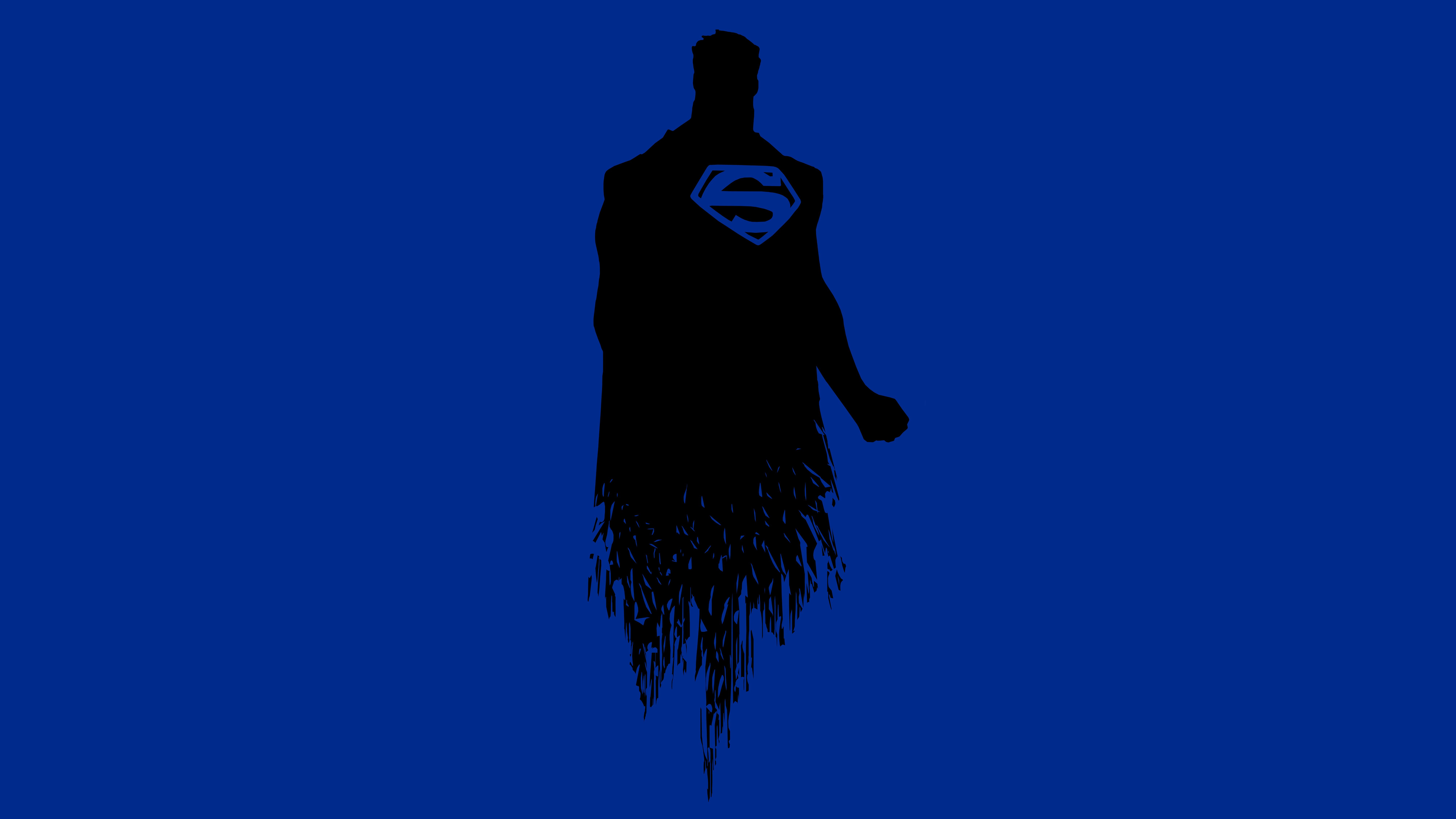 General 8000x4500 minimalism Superman DC Comics silhouette simple background blue background