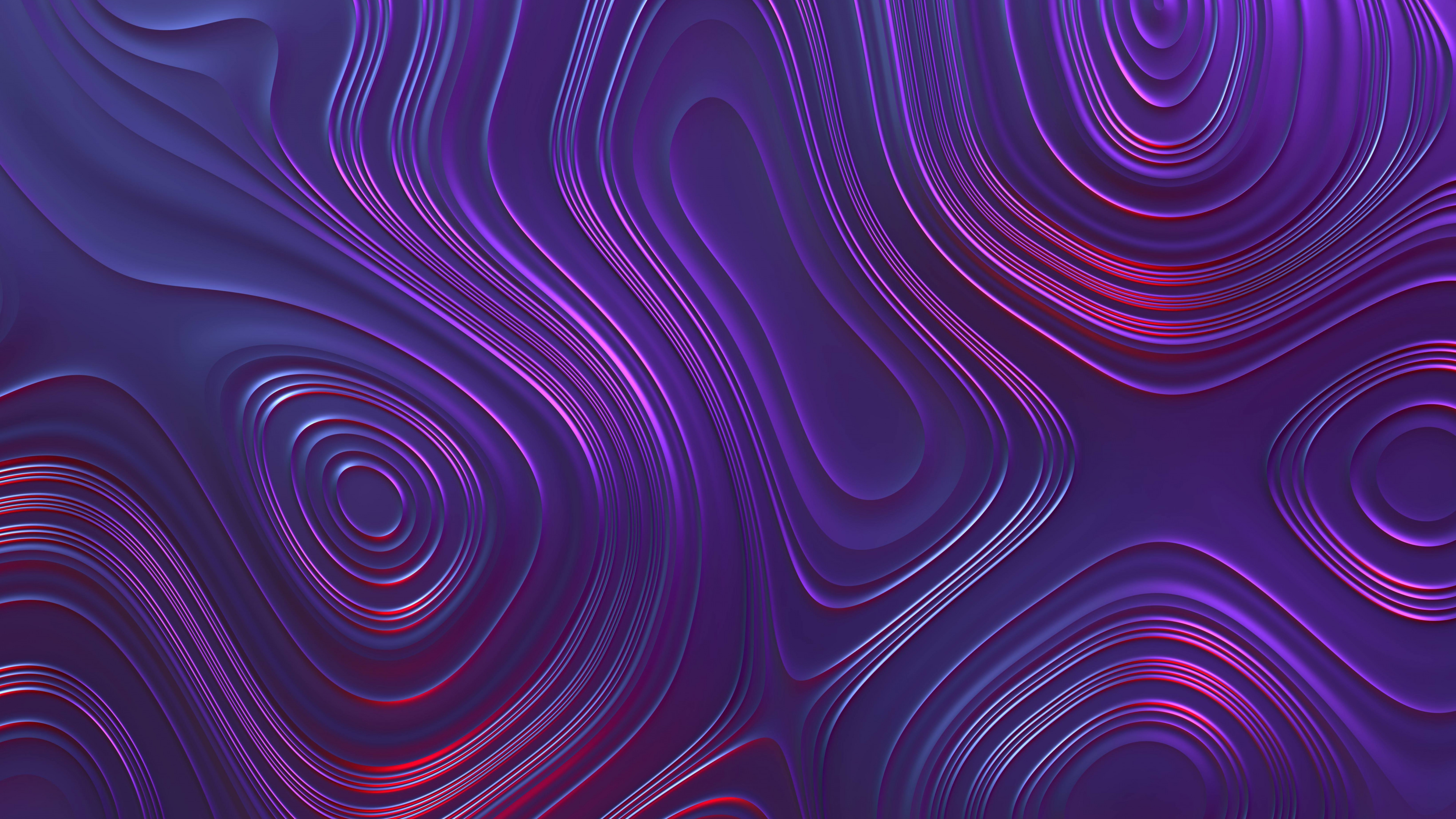General 3840x2160 abstract wavy lines swirls CGI shapes digital art purple texture