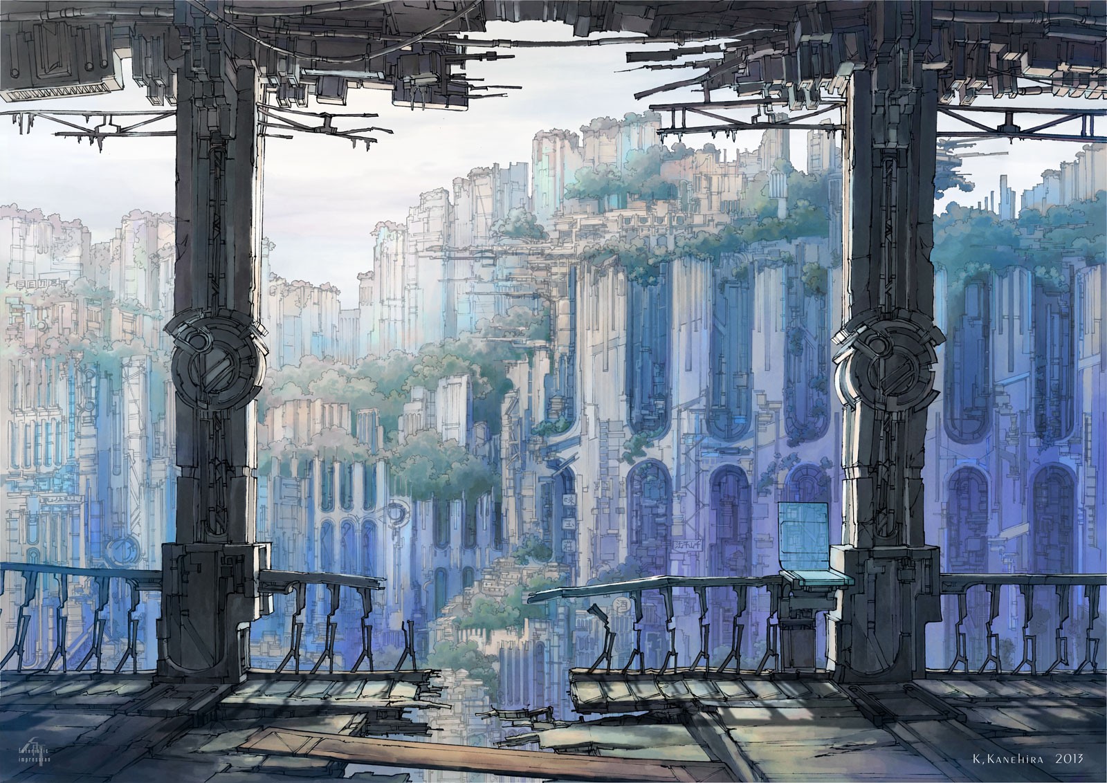 Anime 1600x1132 cityscape 2013 (Year) anime fantasy city fantasy art