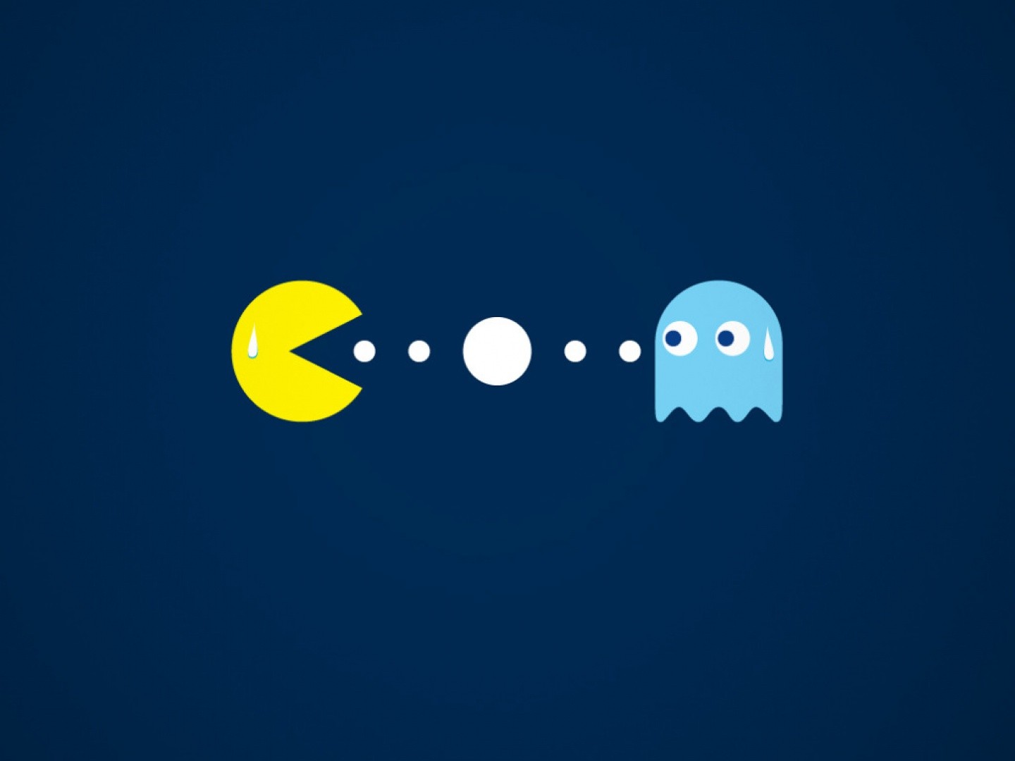 General 1440x1080 Pac-Man  minimalism video games video game art humor blue