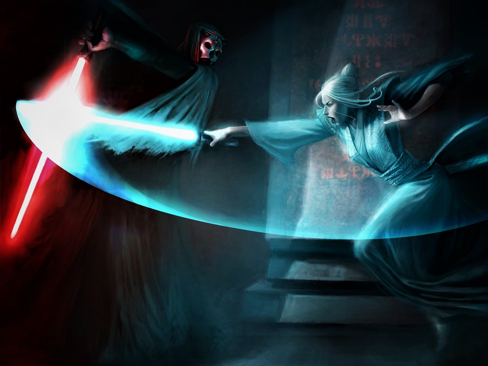 General 1600x1200 Star Wars Jedi Sith Darth Nihilus video games Star Wars Villains cyan video game art science fiction women science fiction lightsaber video game girls Star Wars: Knights of the Old Republic II: The Sith Lords Brianna