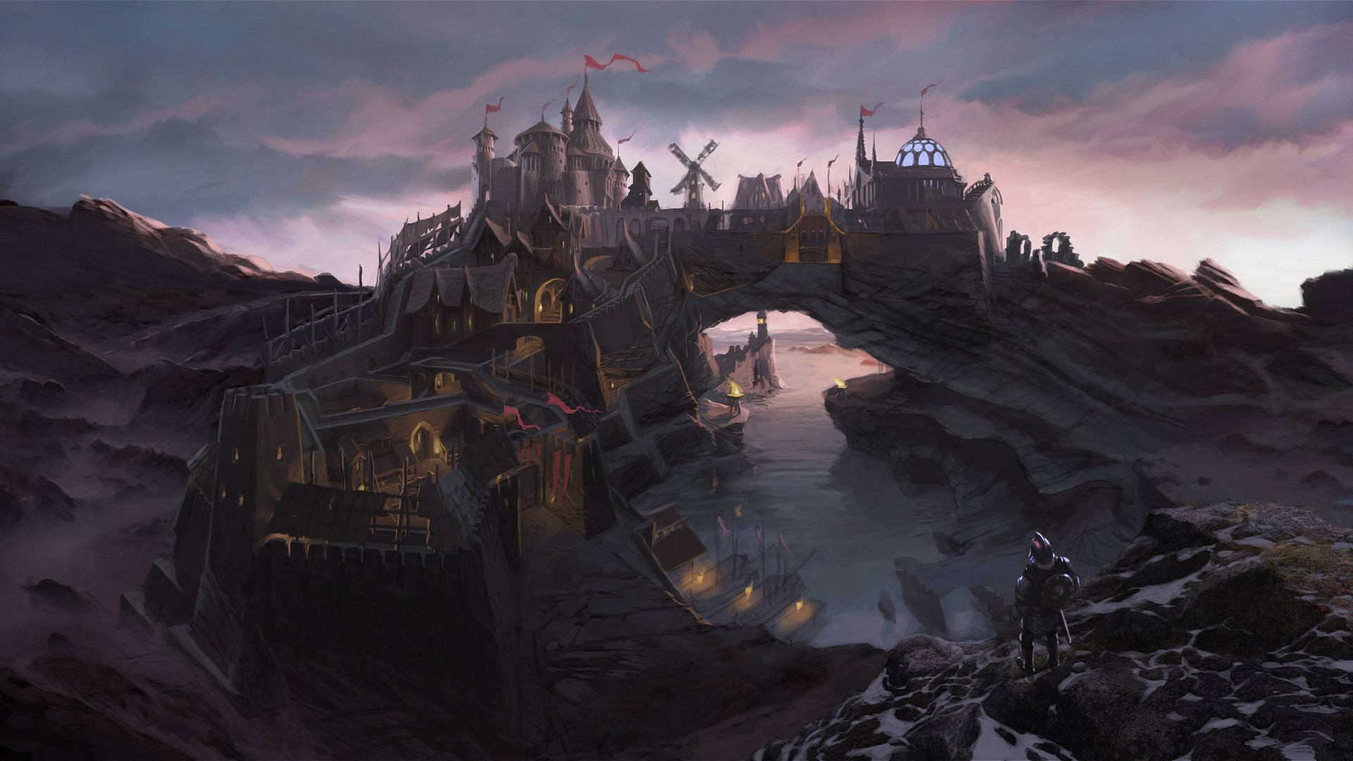 General 1920x1080 The Elder Scrolls V: Skyrim city fantasy art video games RPG PC gaming video game art