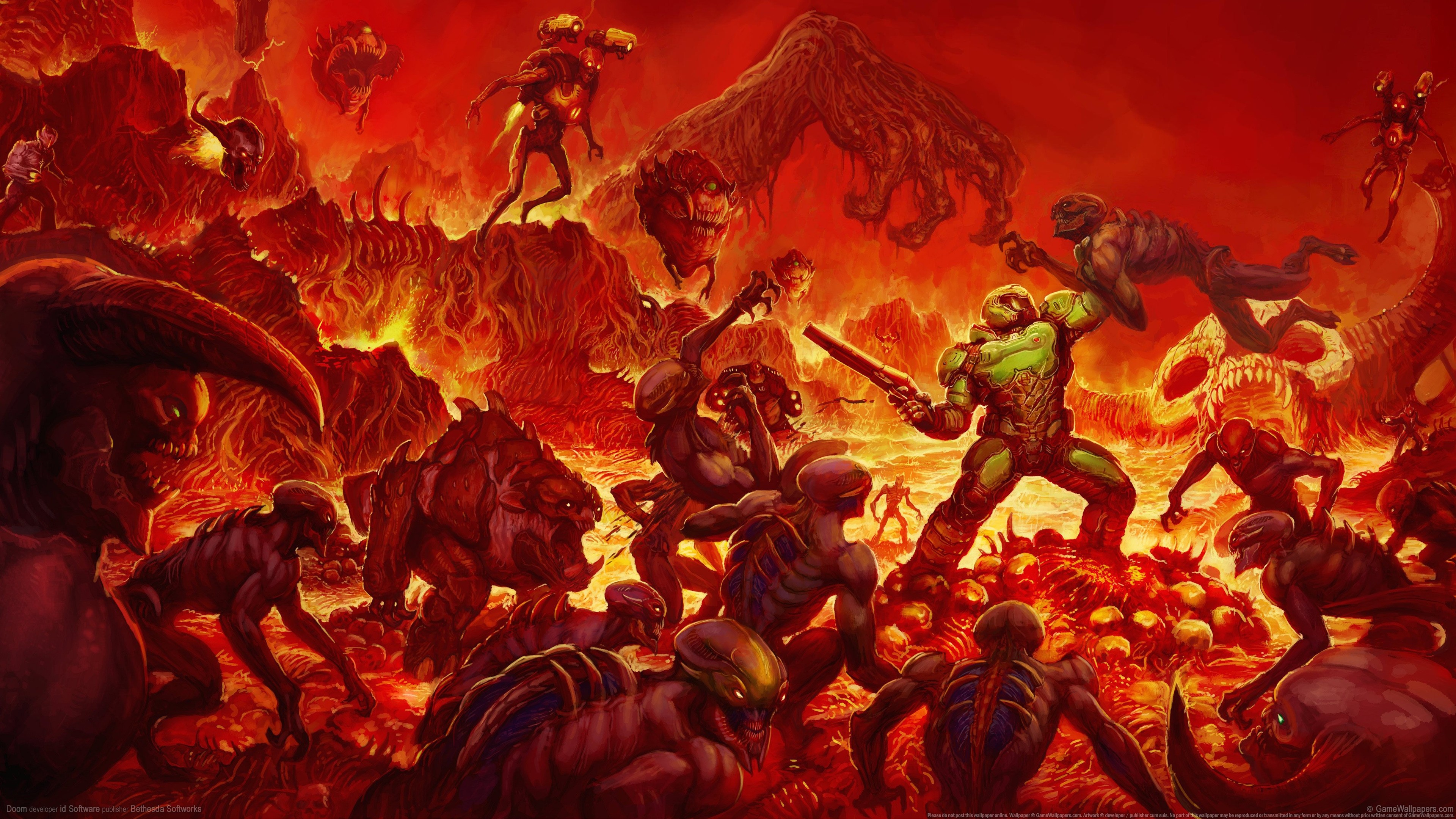 General 3840x2160 Doom (game) video games video game art hell Id Software Bethesda Softworks