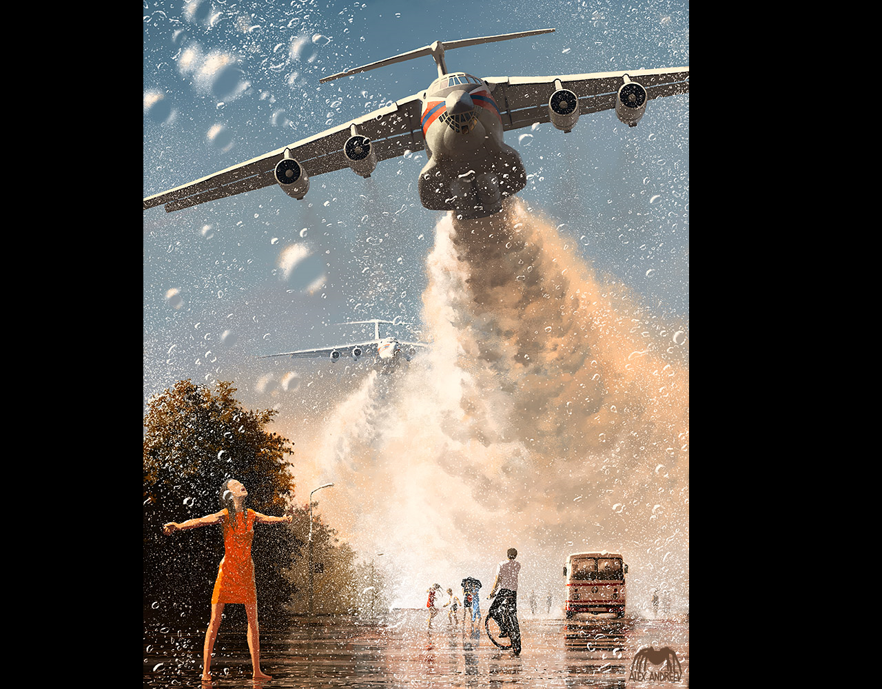 General 1280x1000 airplane Russia water rain street happy Alexey Andreev Il-76 Soviet wing Russian/Soviet aircraft Ilyushin flying sky reflection water drops