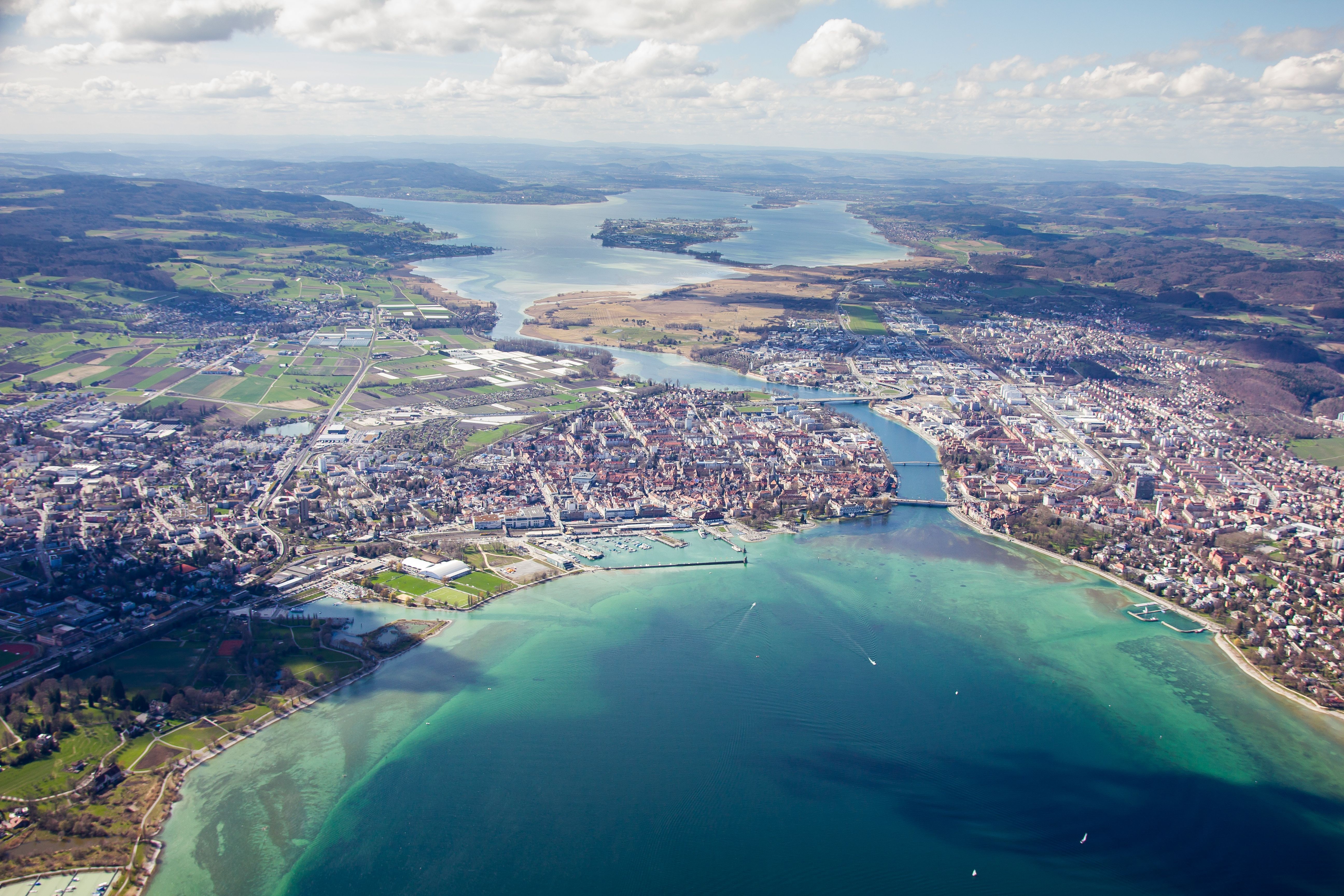 General 5184x3456 lake Lake Constance Konstanz aerial view city town cityscape