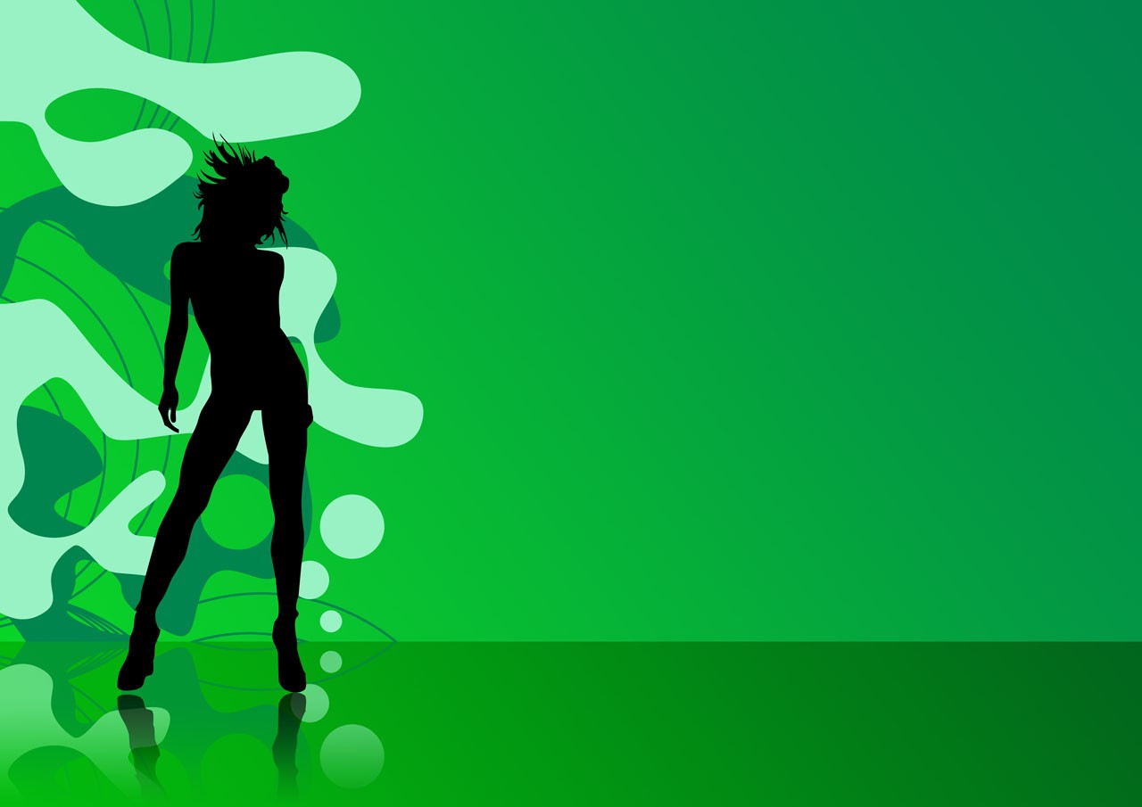 General 1280x905 green women green background silhouette standing digital art artwork