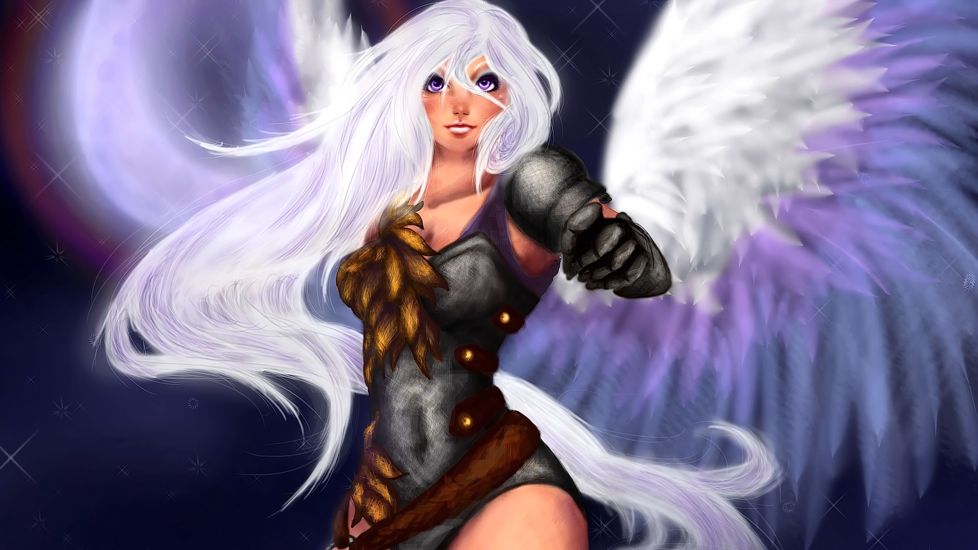 Anime 1920x1080 anime anime girls angel wings long hair fantasy art fantasy girl