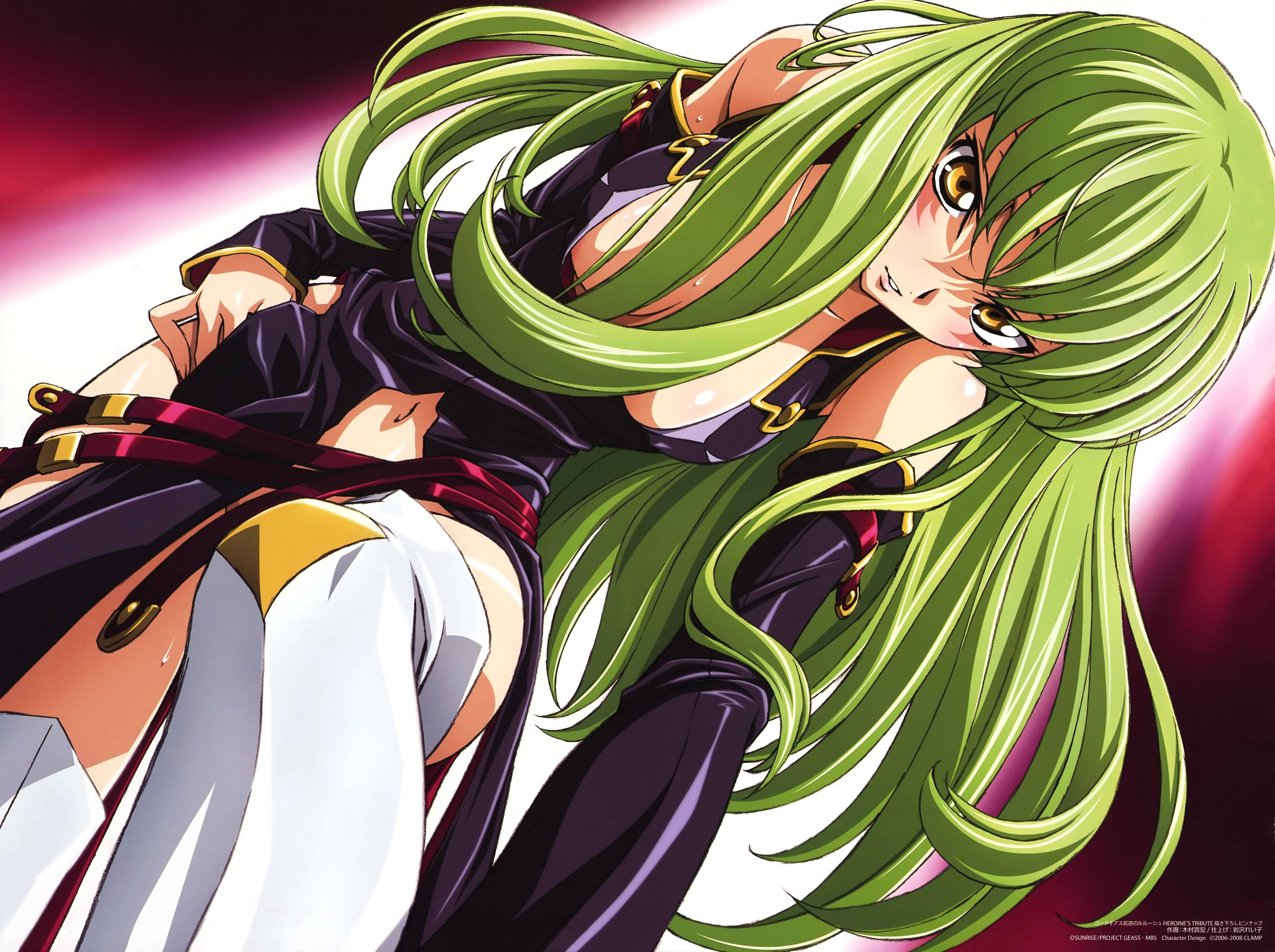 Anime 3840x2867 Code Geass C.C. (Code Geass) anime girls green hair long hair anime