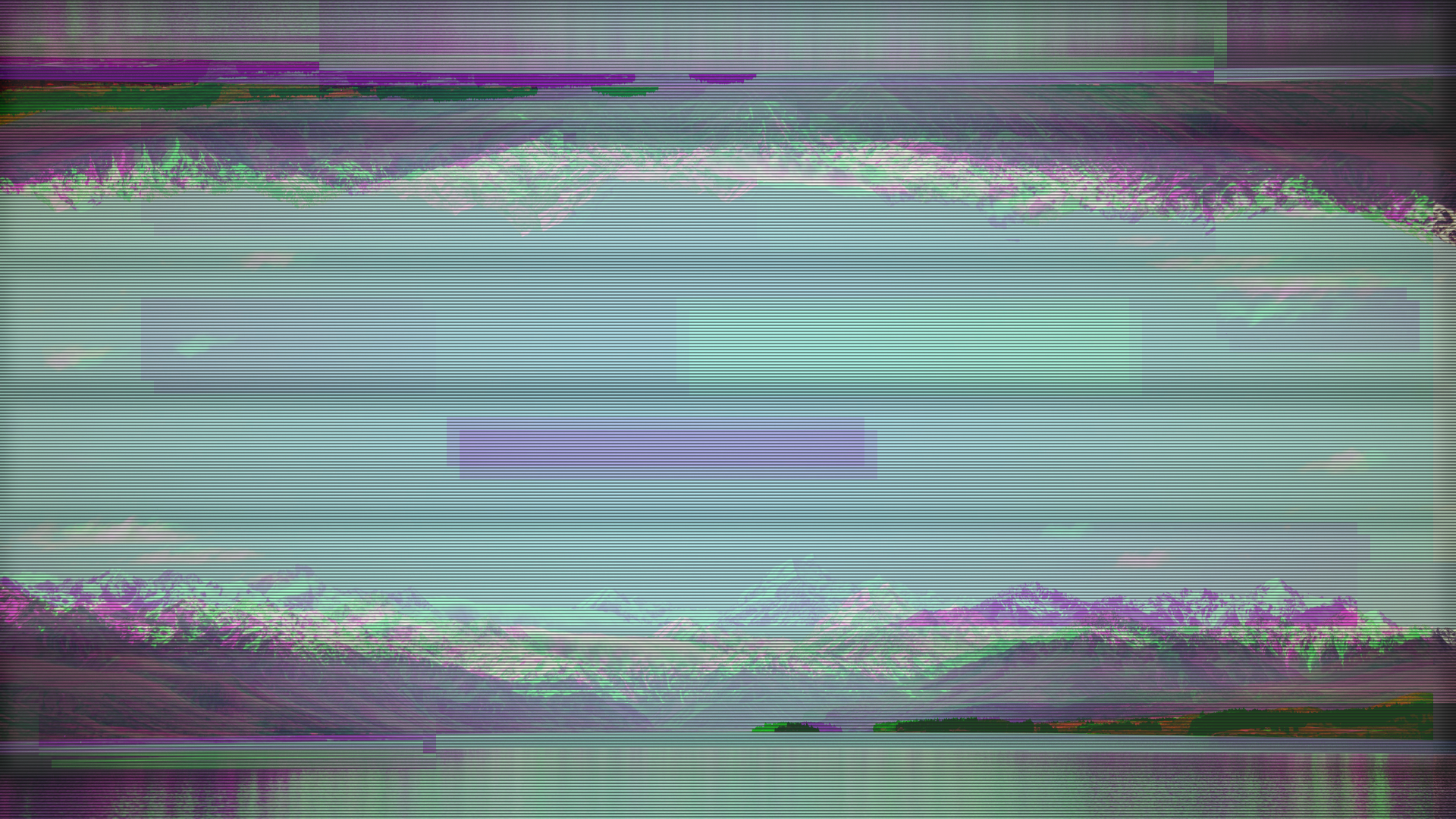 General 1920x1080 glitch art Alps TV cyan digital art DeviantArt