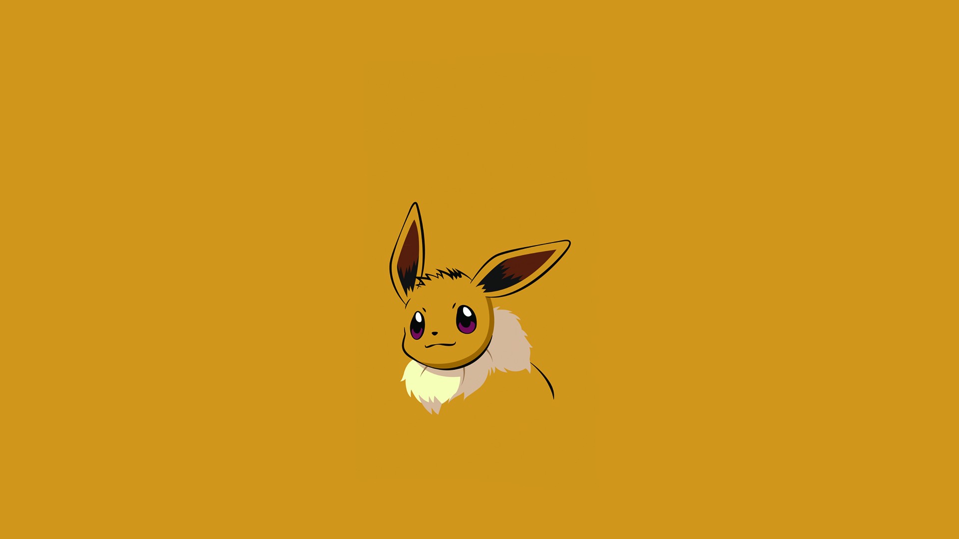 General 1920x1080 Pokémon Eevee minimalism anime orange background simple background