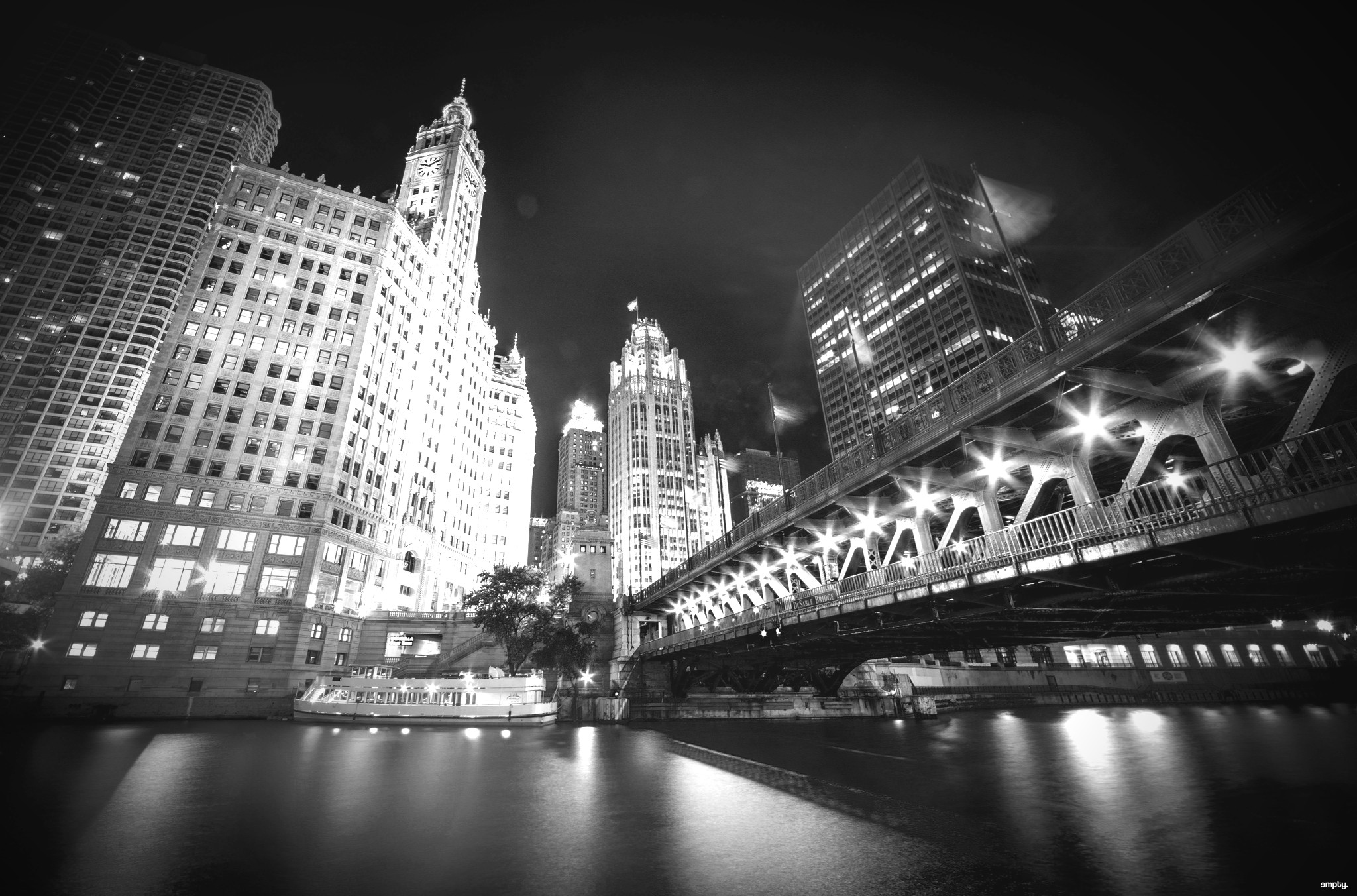 General 2048x1352 bridge architecture city cityscape Chicago USA monochrome watermarked