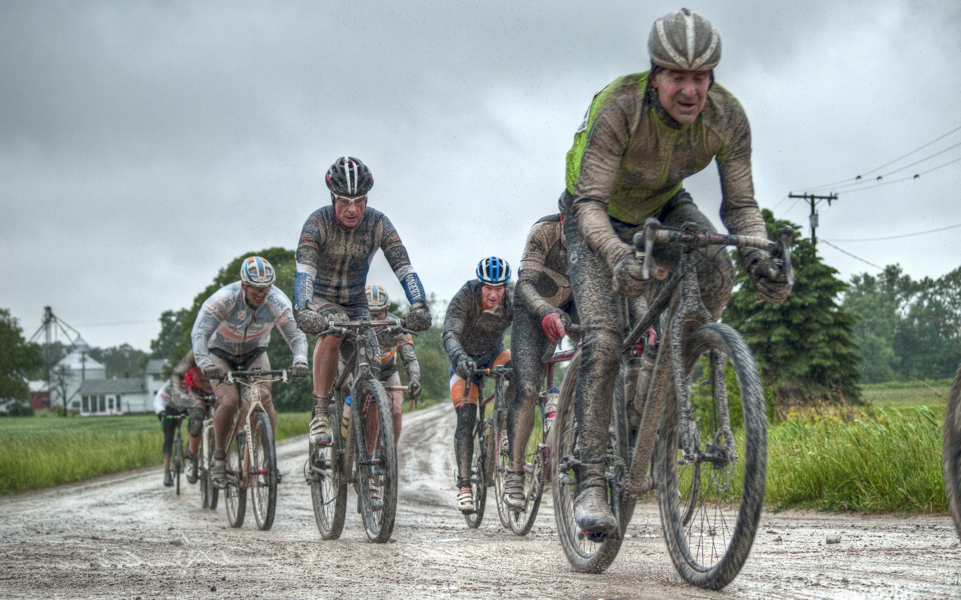 People 1920x1200 bicycle mud dirt men sport