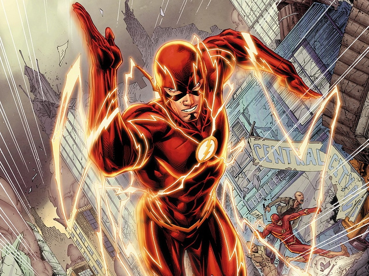 General 1280x959 superhero DC Comics The Flash bodysuit lightning running comic art