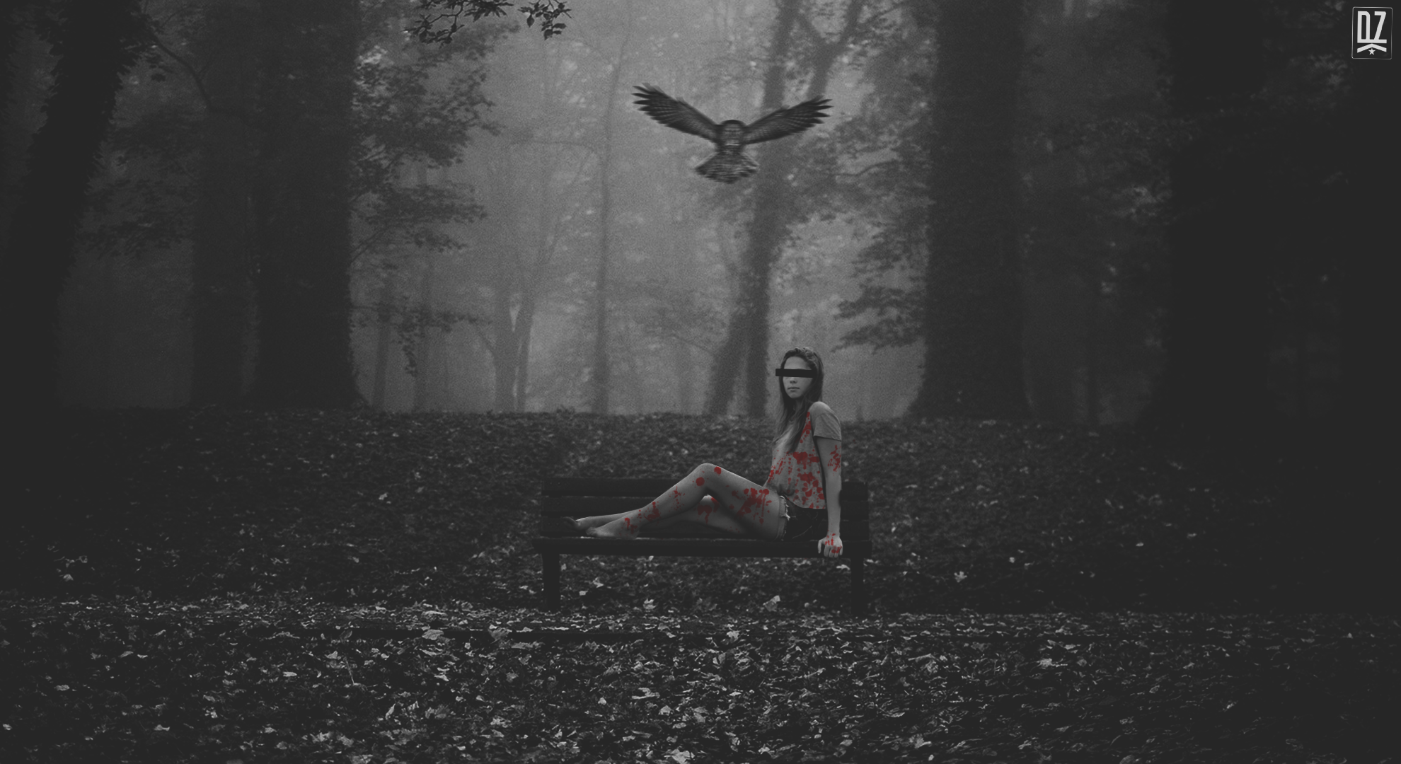 General 1980x1080 photoshopped photo manipulation women owl nature women outdoors bird of prey forest blood horror
