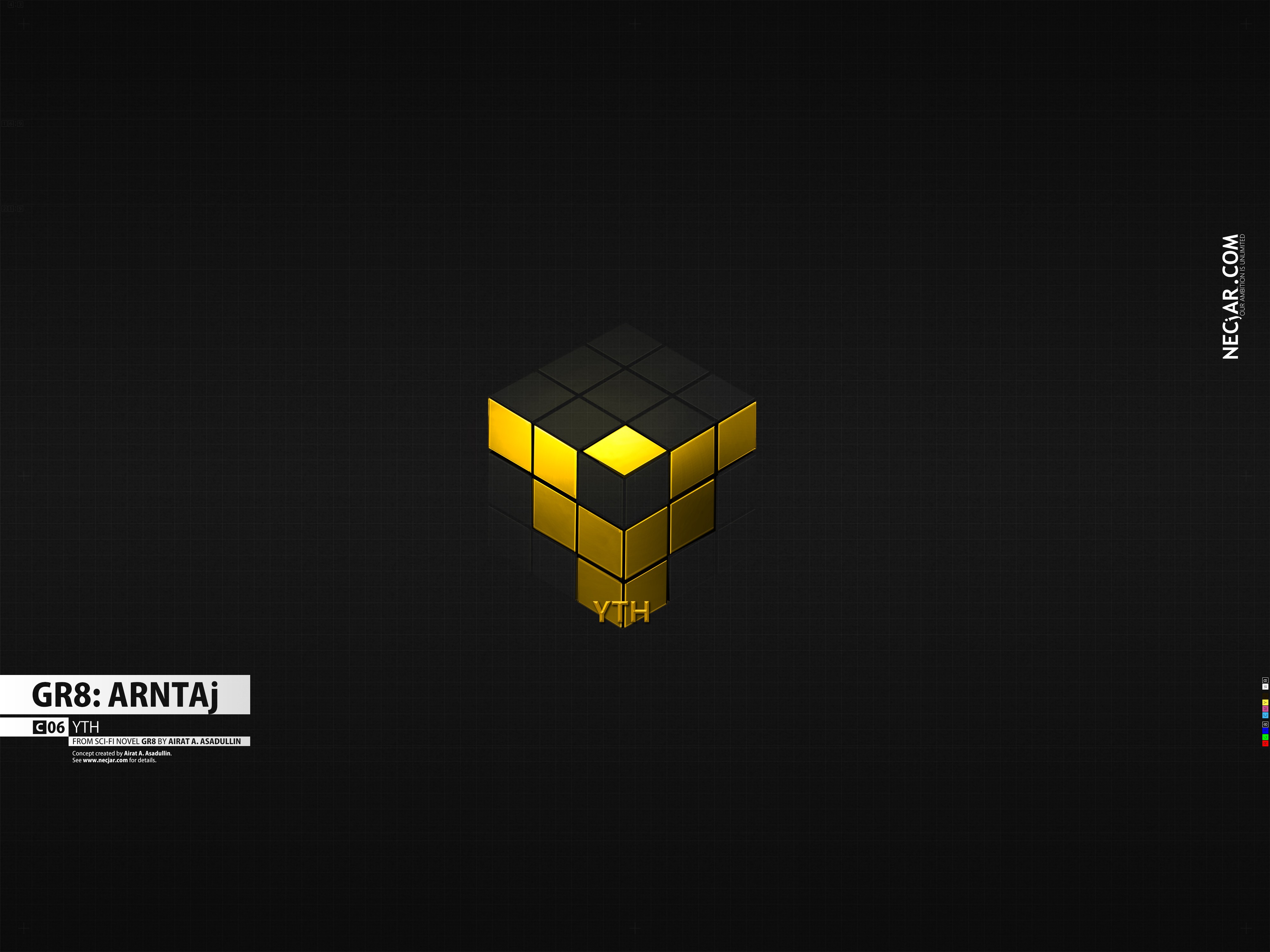 General 4000x3000 GR8 logo science fiction cube CGI 3D blocks abstract 3D Abstract digital art simple background black background
