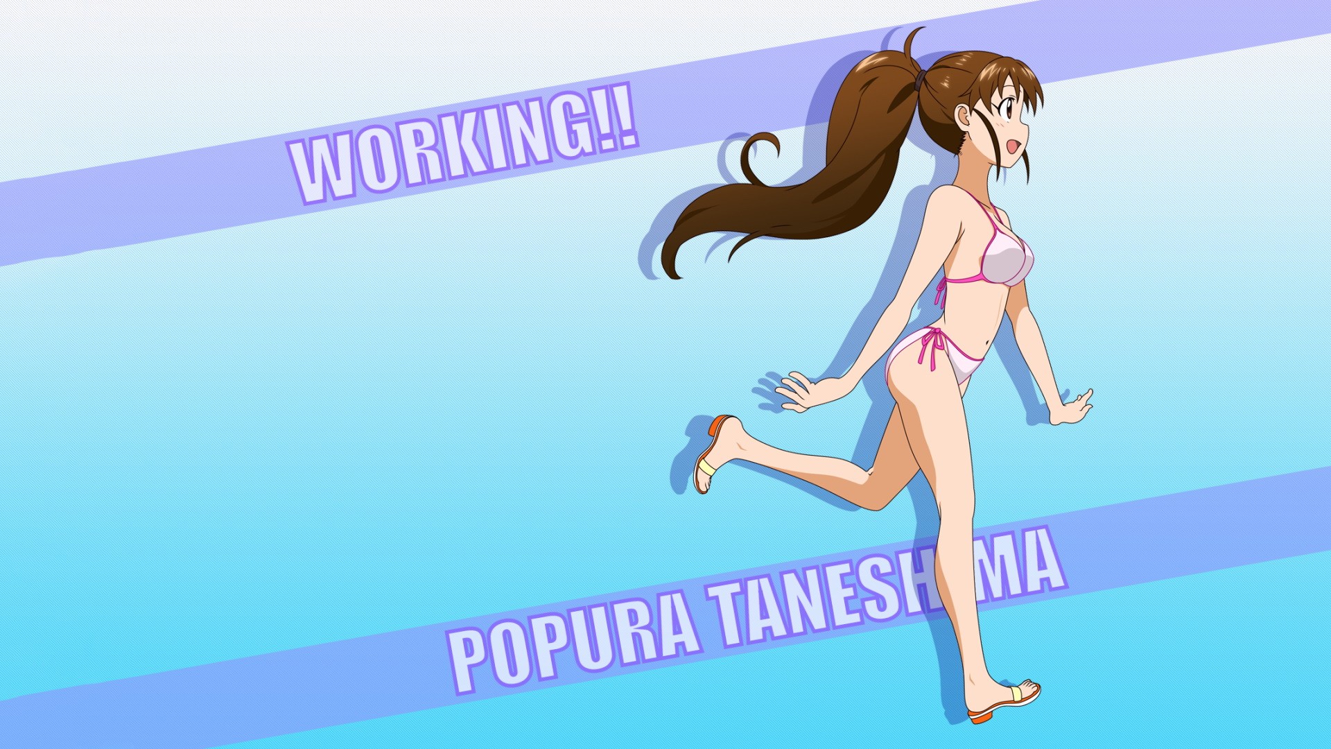 Anime 1920x1080 Working!! anime girls Taneshima Popura 