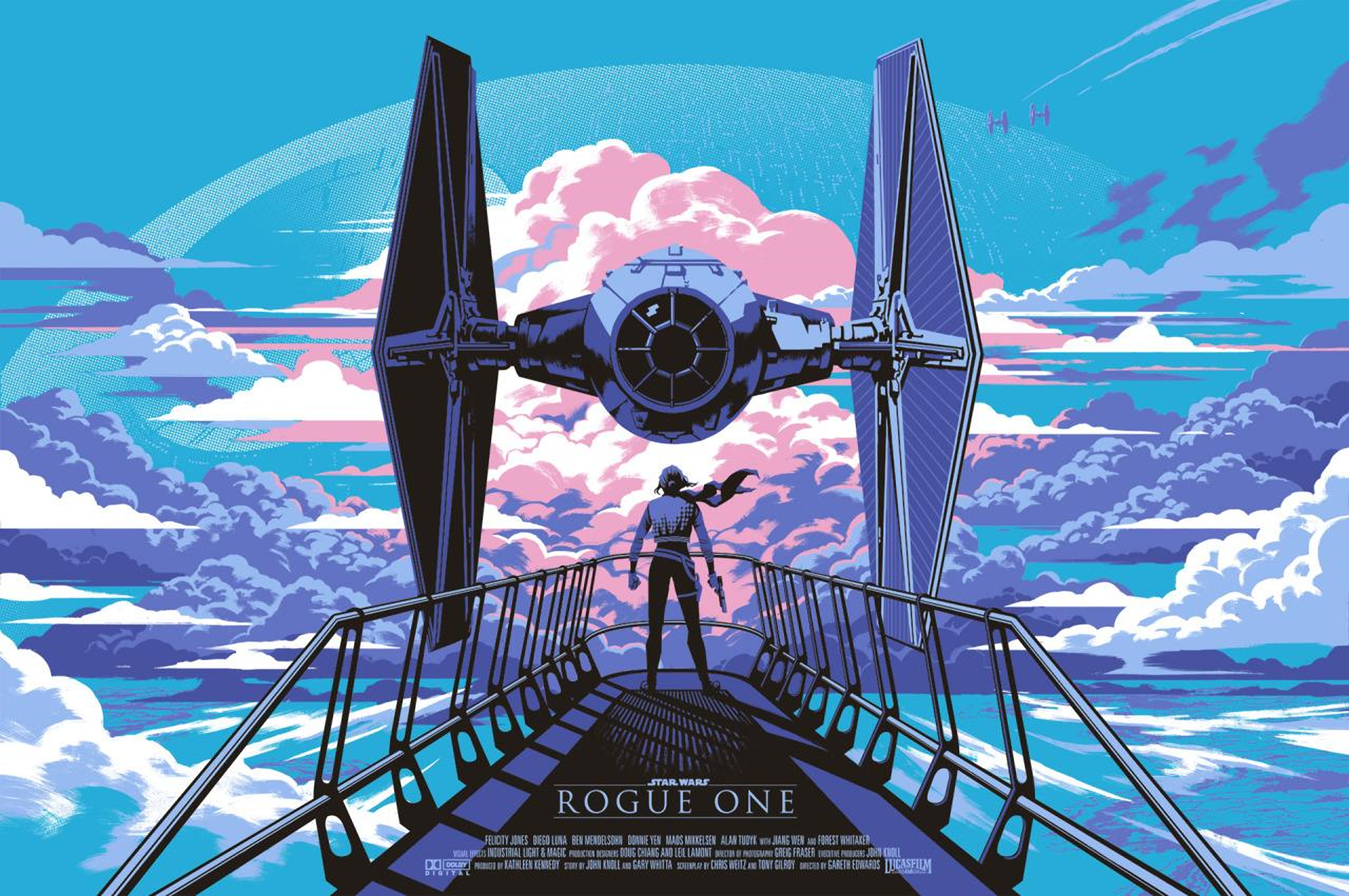 General 1920x1276 Star Wars Rogue One: A Star Wars Story TIE Fighter artwork cyan