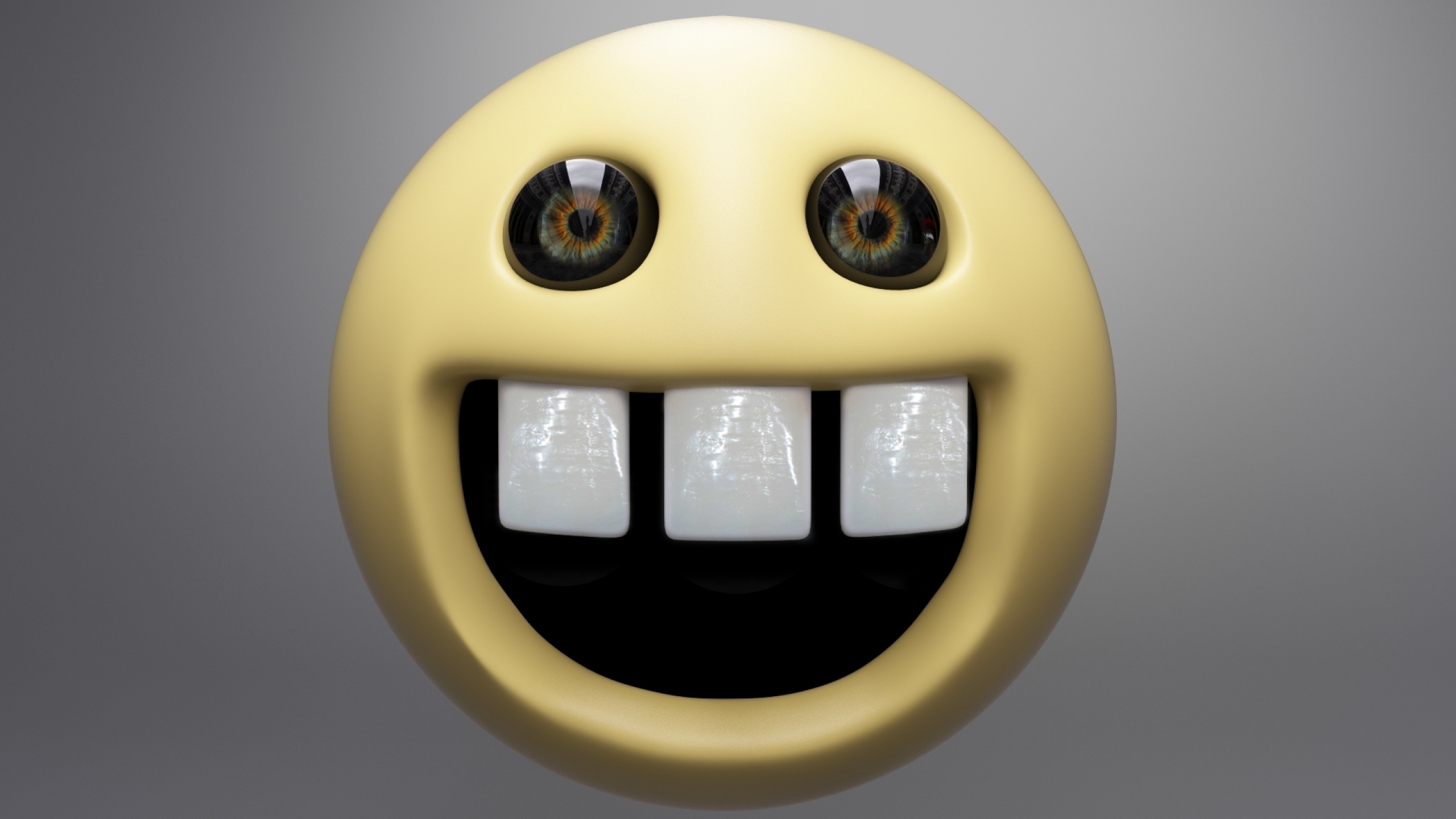 General 2560x1440 emoticons humor CGI awesome face gray background digital art simple background
