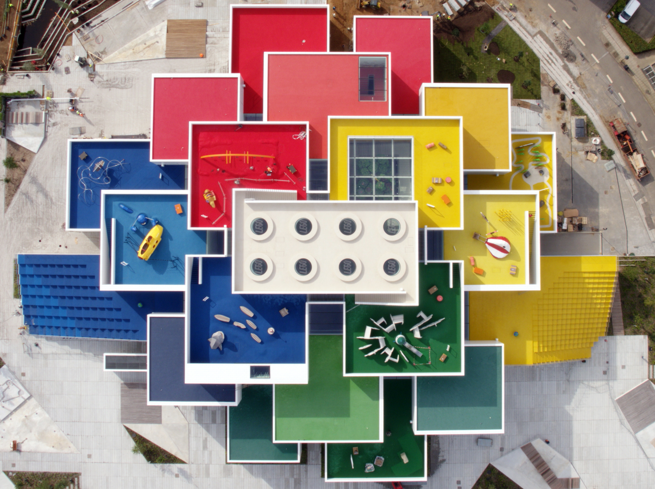 General 2103x1572 architecture building cityscape city aerial view LEGO bricks road Denmark colorful rooftops Google LEGO House Billund