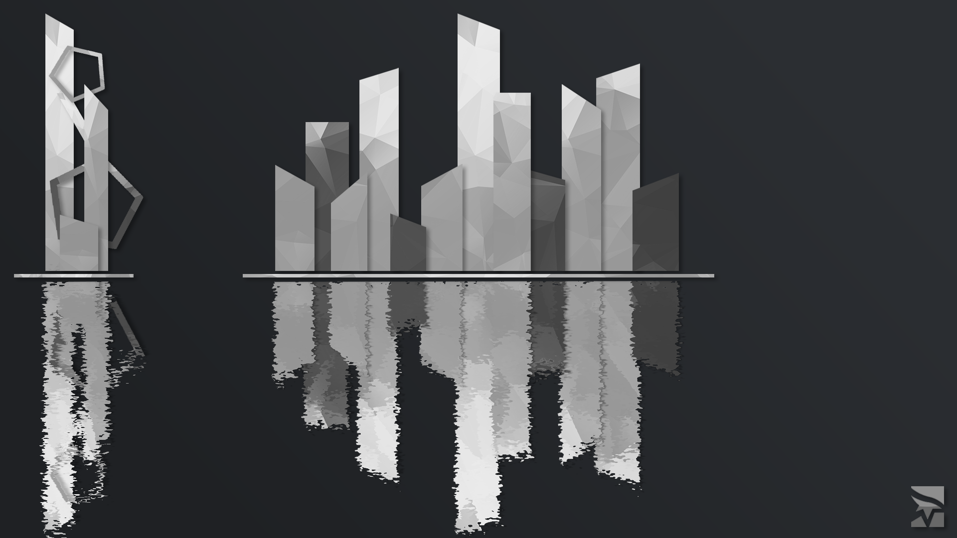 General 1920x1080 Mirror's Edge reflection geometry city abstract white black The Shard video games PC gaming gray