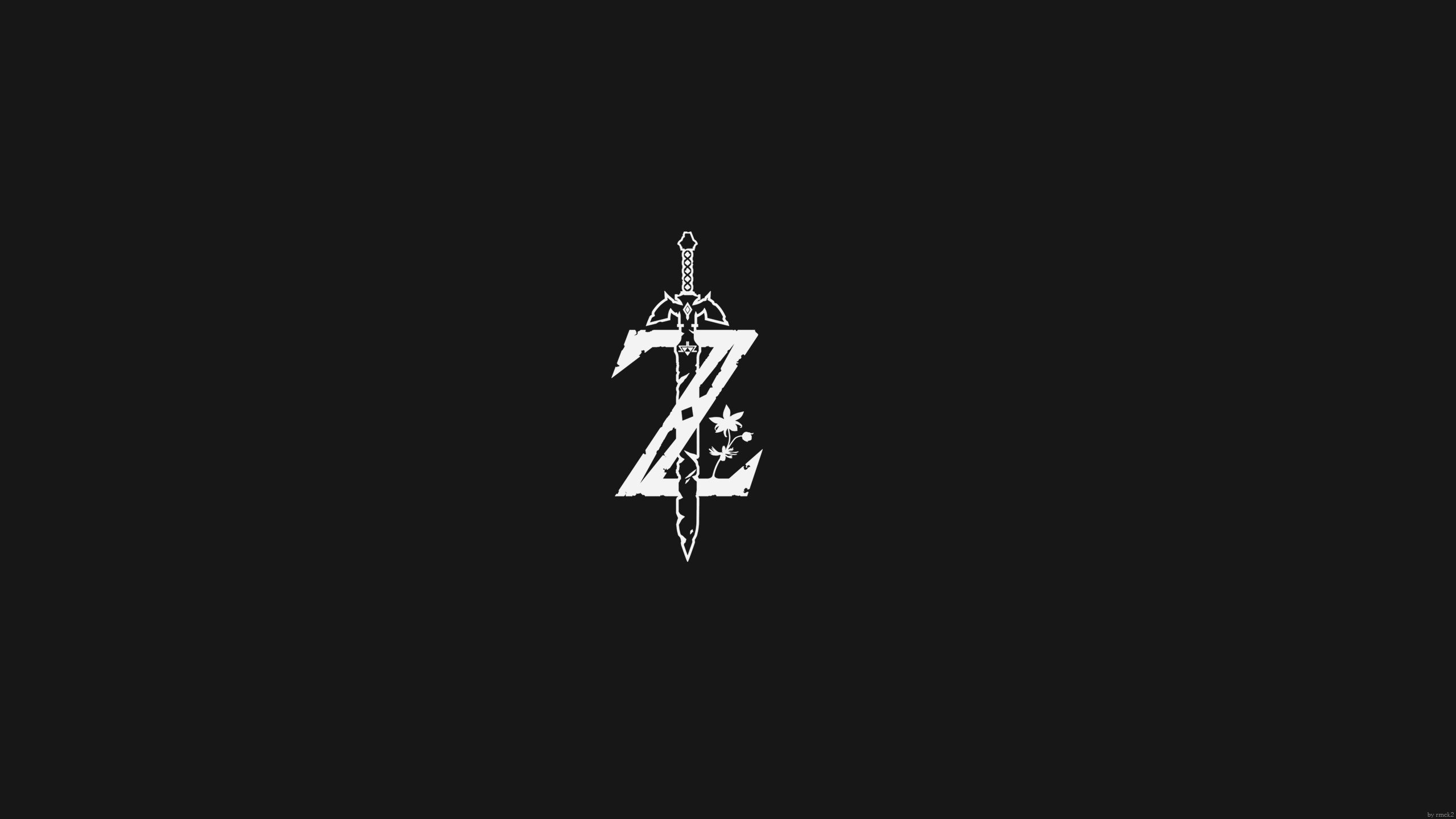 General 2560x1440 The Legend of Zelda: Breath of the Wild minimalism logo video games simple background black background