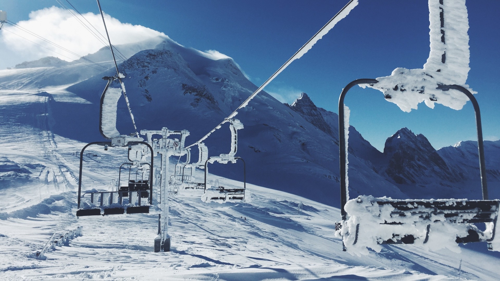 General 1920x1080 snow winter ski lifts mountains funicular ice cold snowy peak snowy mountain