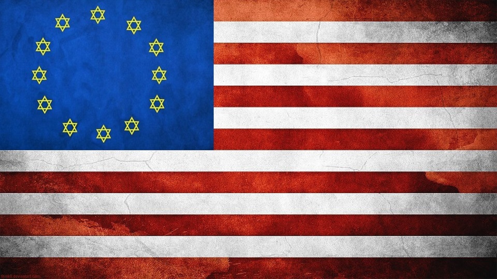 General 1920x1080 USA Star of David Israel American flag Europe European Union politics digital art