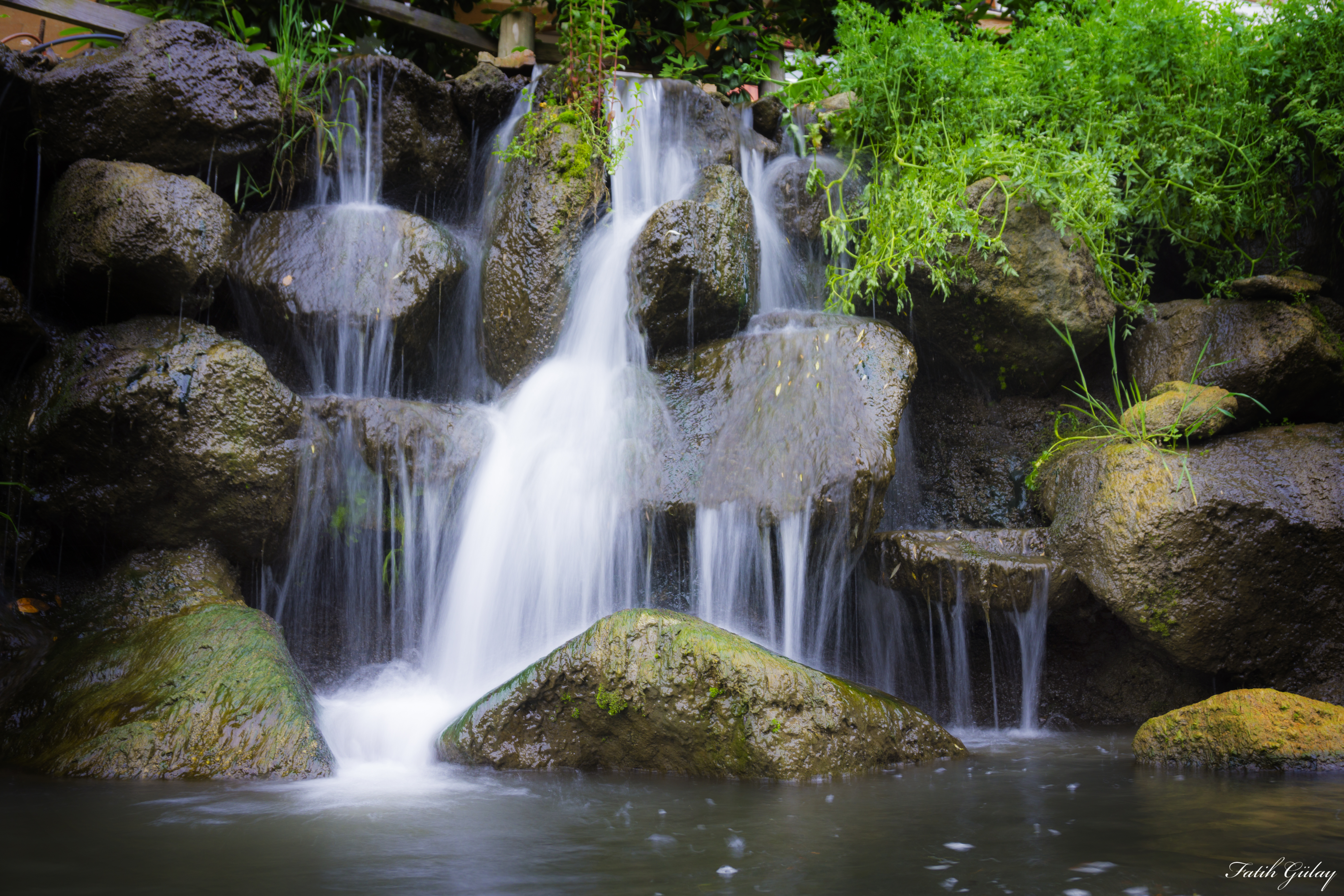 General 6000x4000 nature waterfall water plants stones