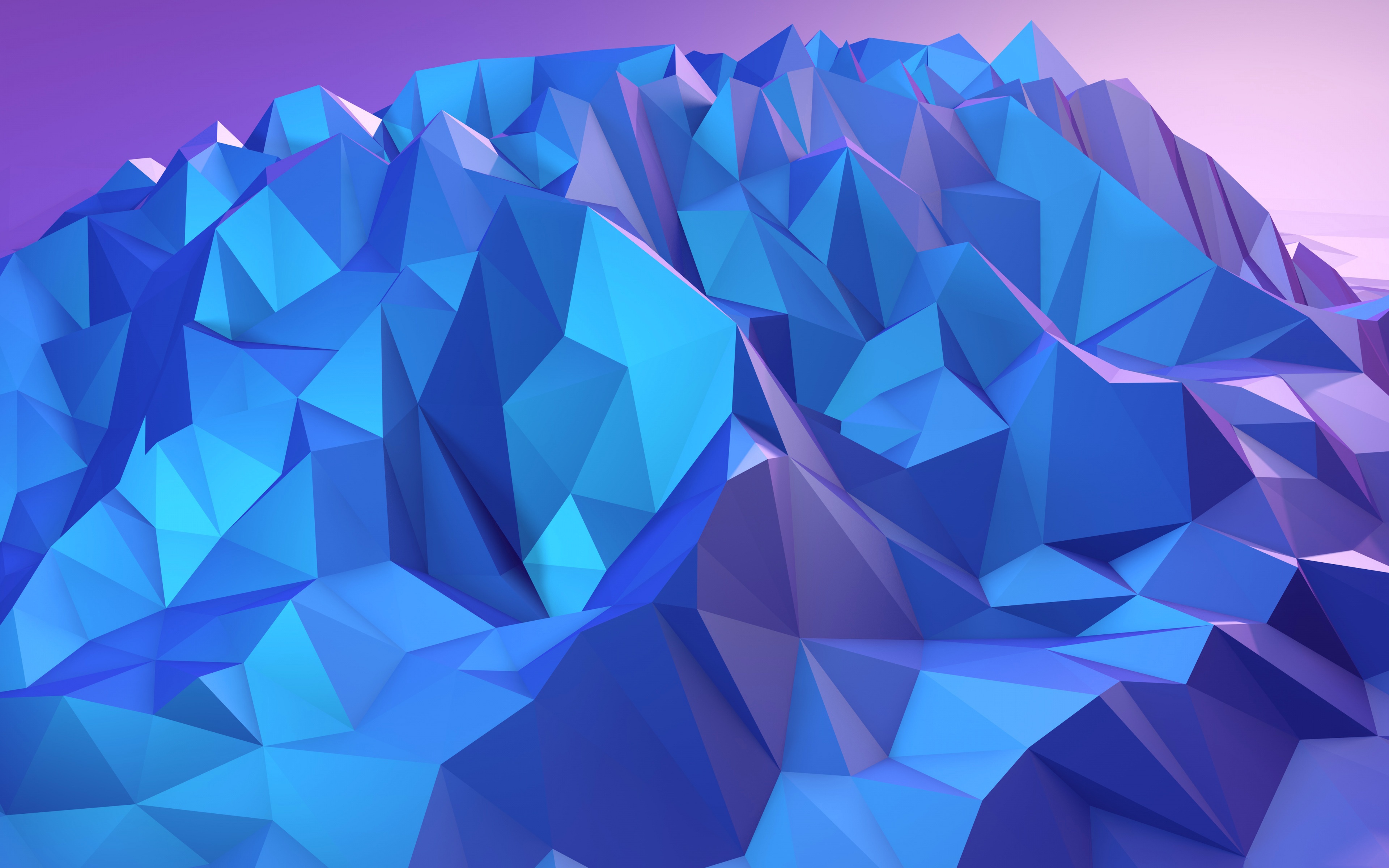 General 3840x2400 mountains abstract colorful digital art cyan polygon art