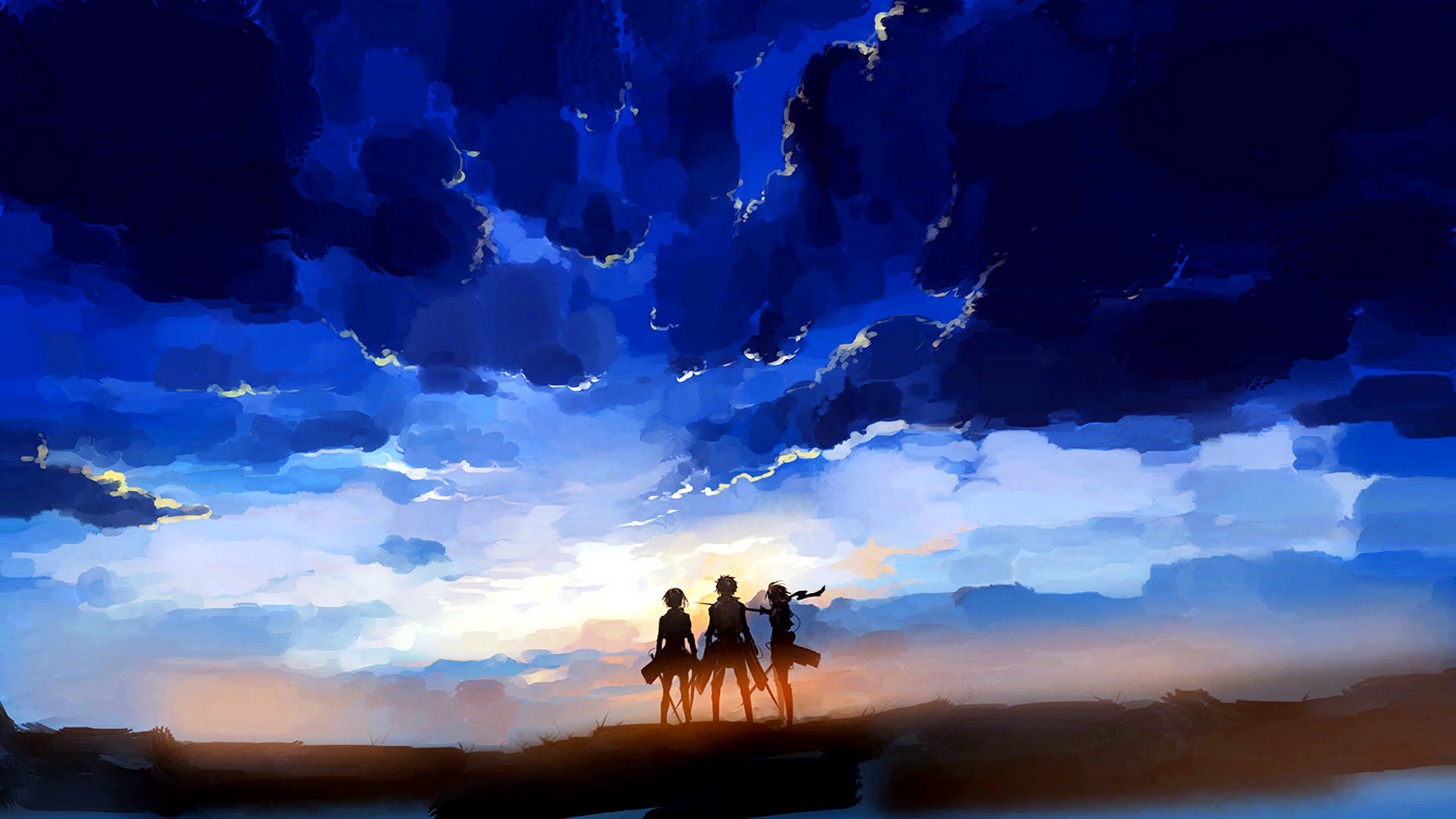 Anime 1920x1080 Shingeki no Kyojin clouds anime sky