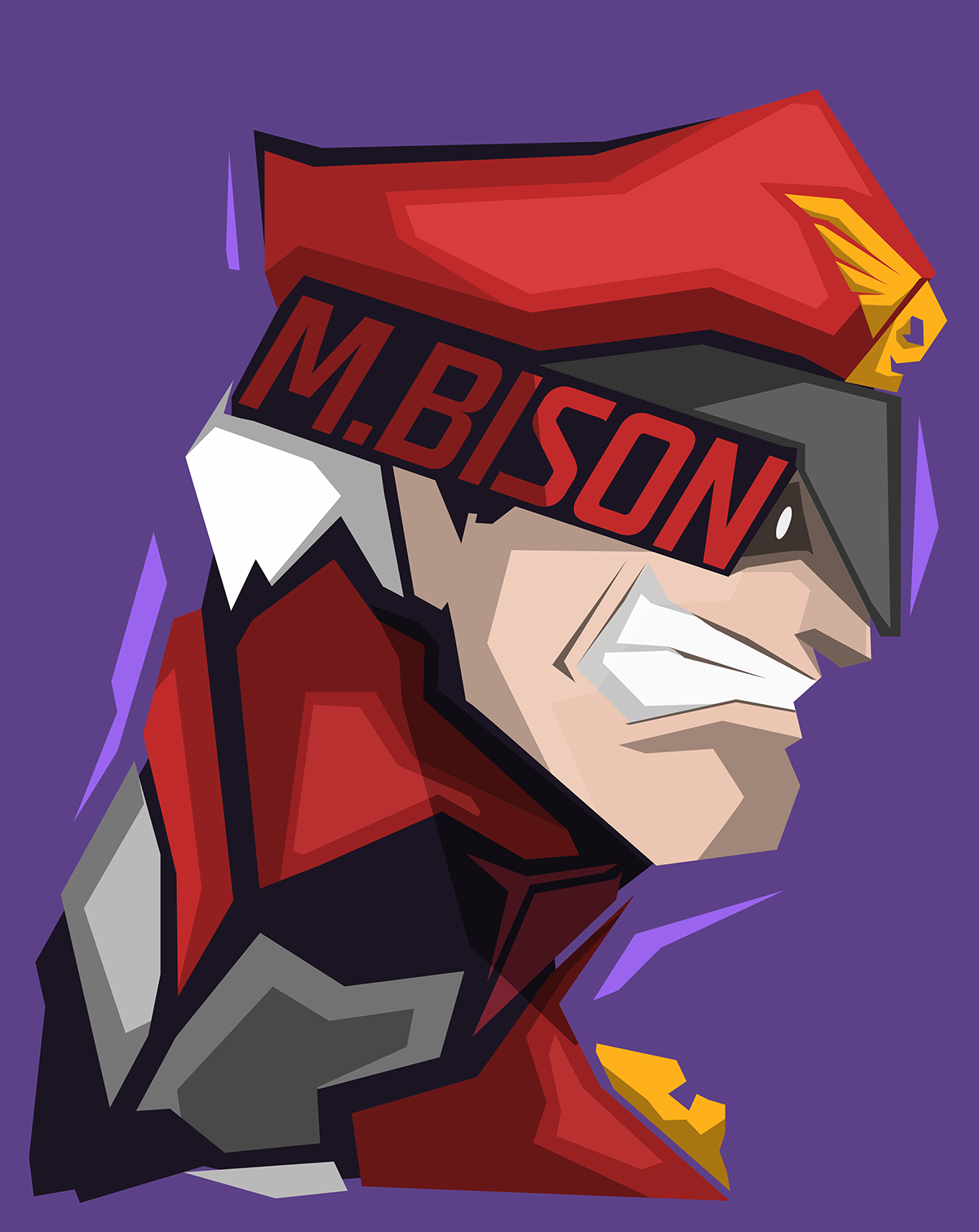 General 1200x1510 Street Fighter M. bison video game art purple background video games video game characters video game warriors profile