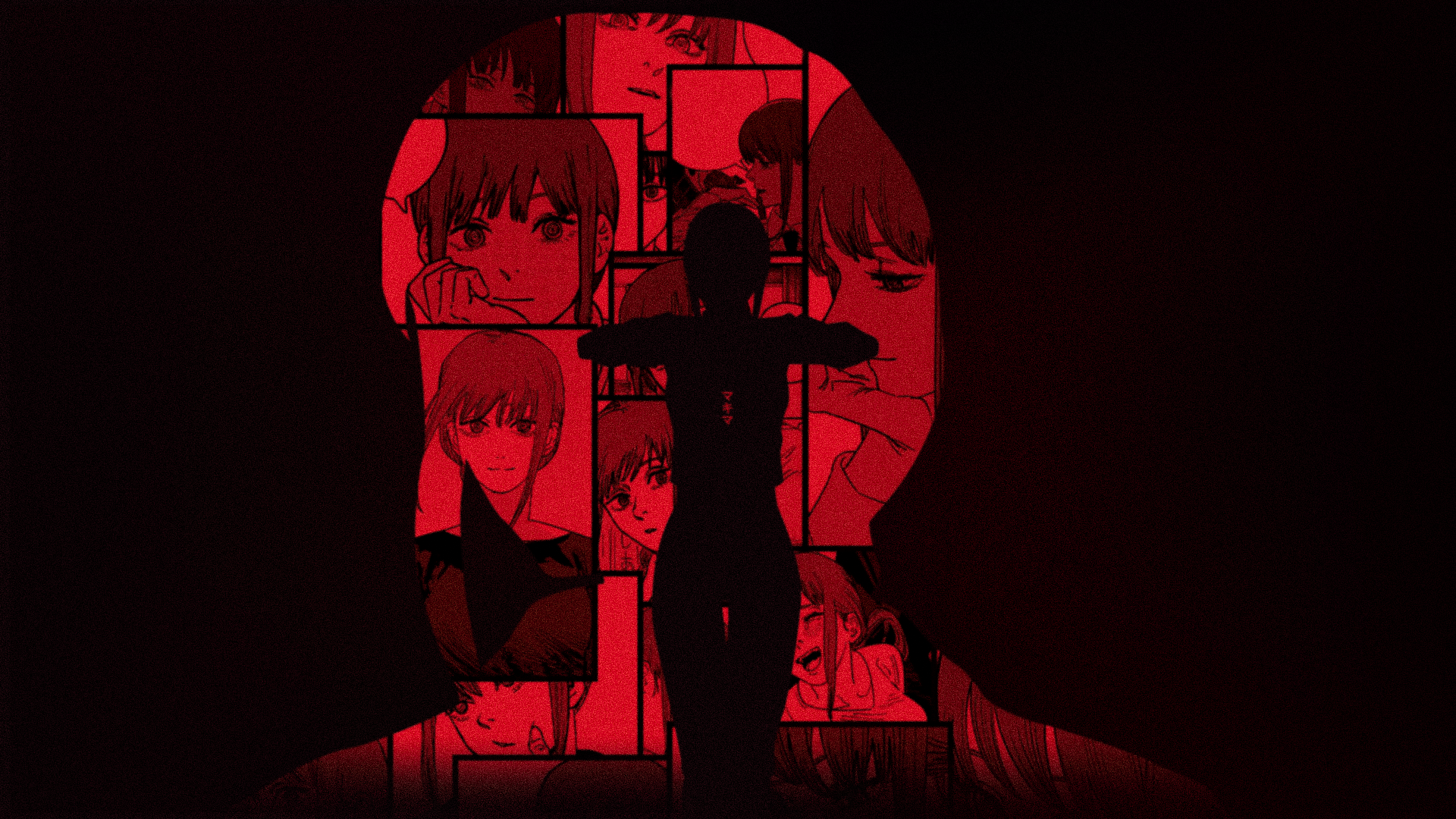 Anime 1920x1080 anime anime girls Makima (Chainsaw Man) Chainsaw Man silhouette manga simple background minimalism