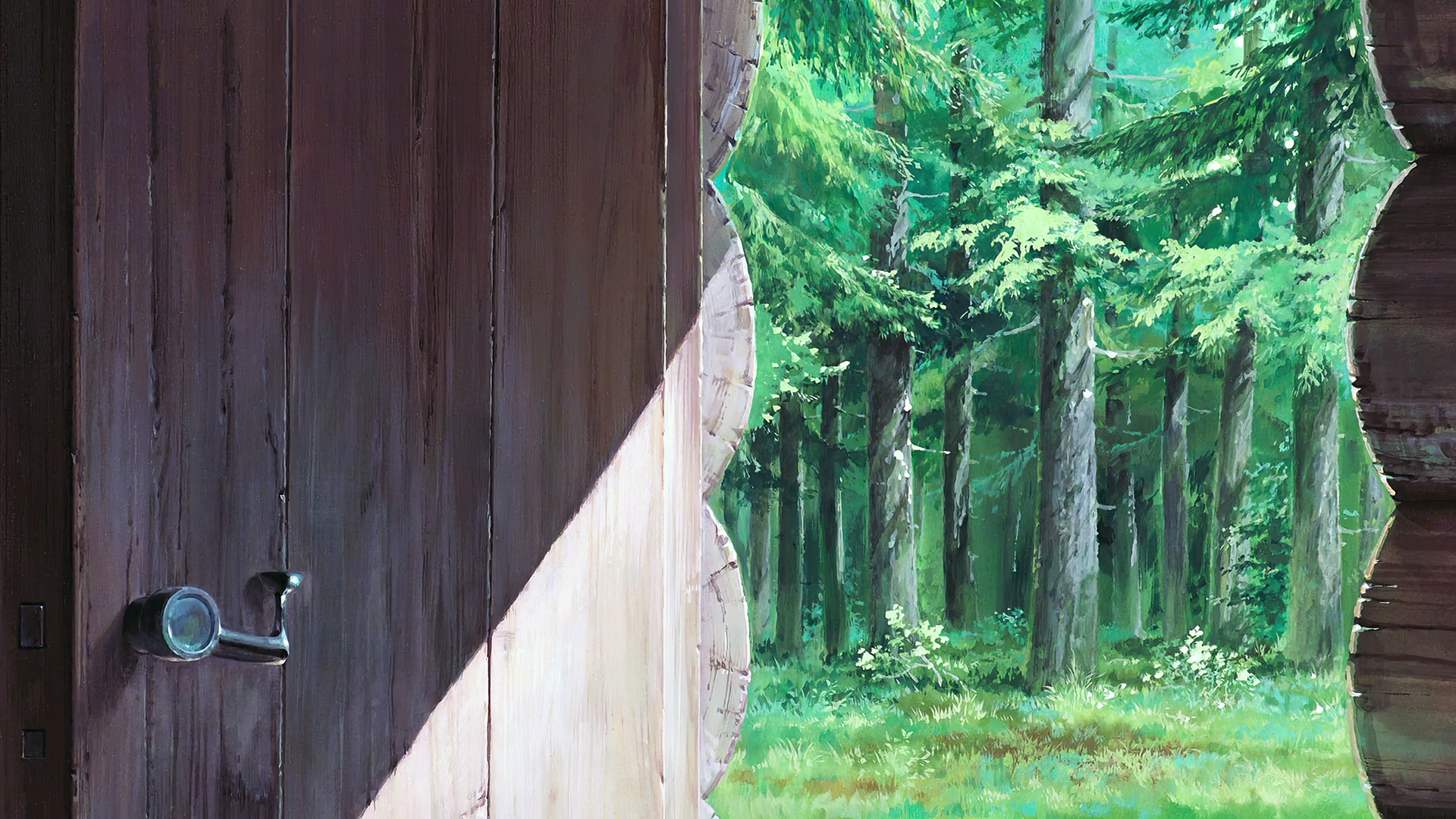 Anime 1920x1080 Kiki's Delivery Service animated movies anime animation film stills Studio Ghibli Hayao Miyazaki forest door cabin trees