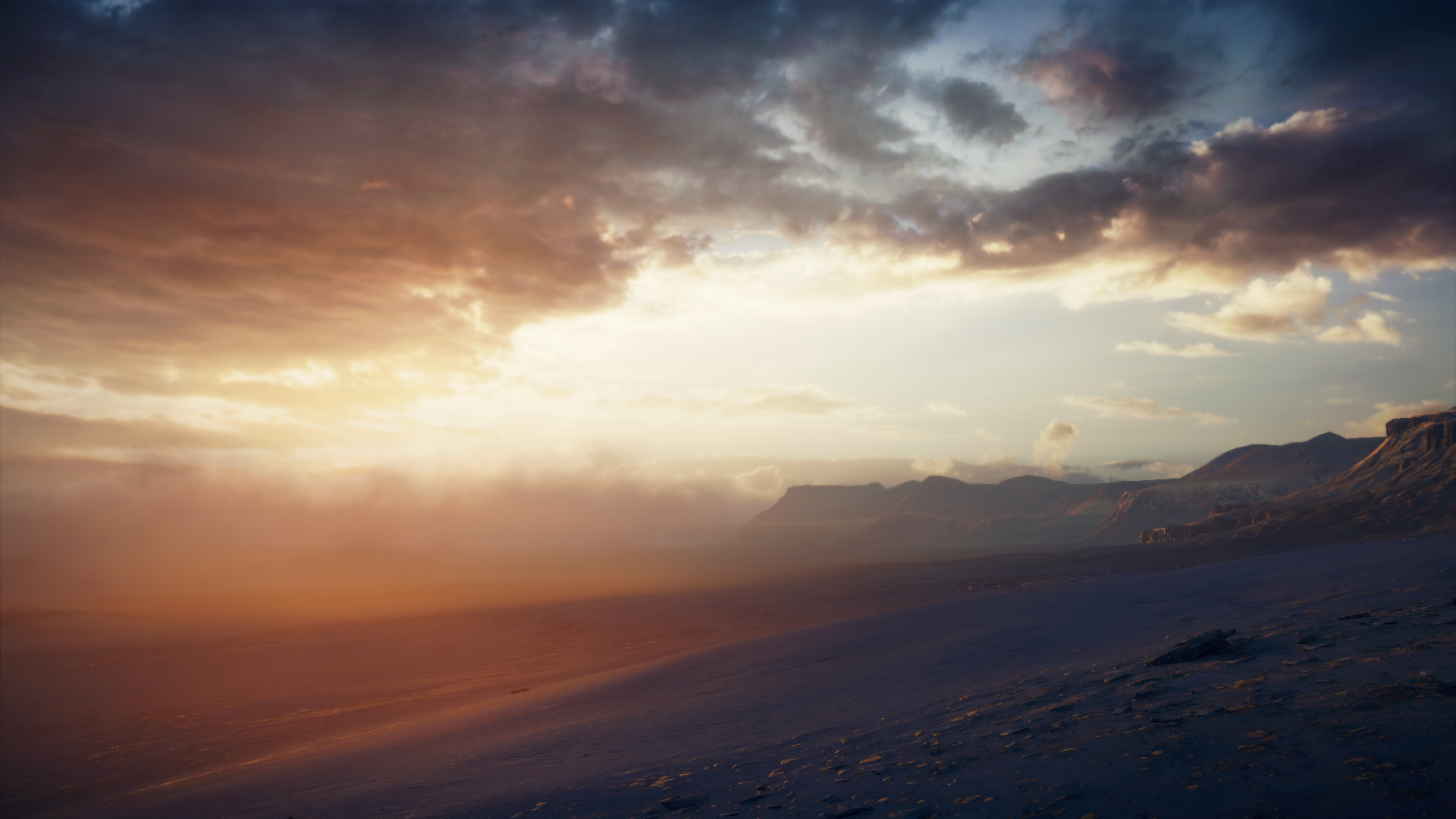General 1920x1080 Mad Max (game) PC gaming screen shot video game art sunlight video games clouds sunset sunset glow sky landscape CGI