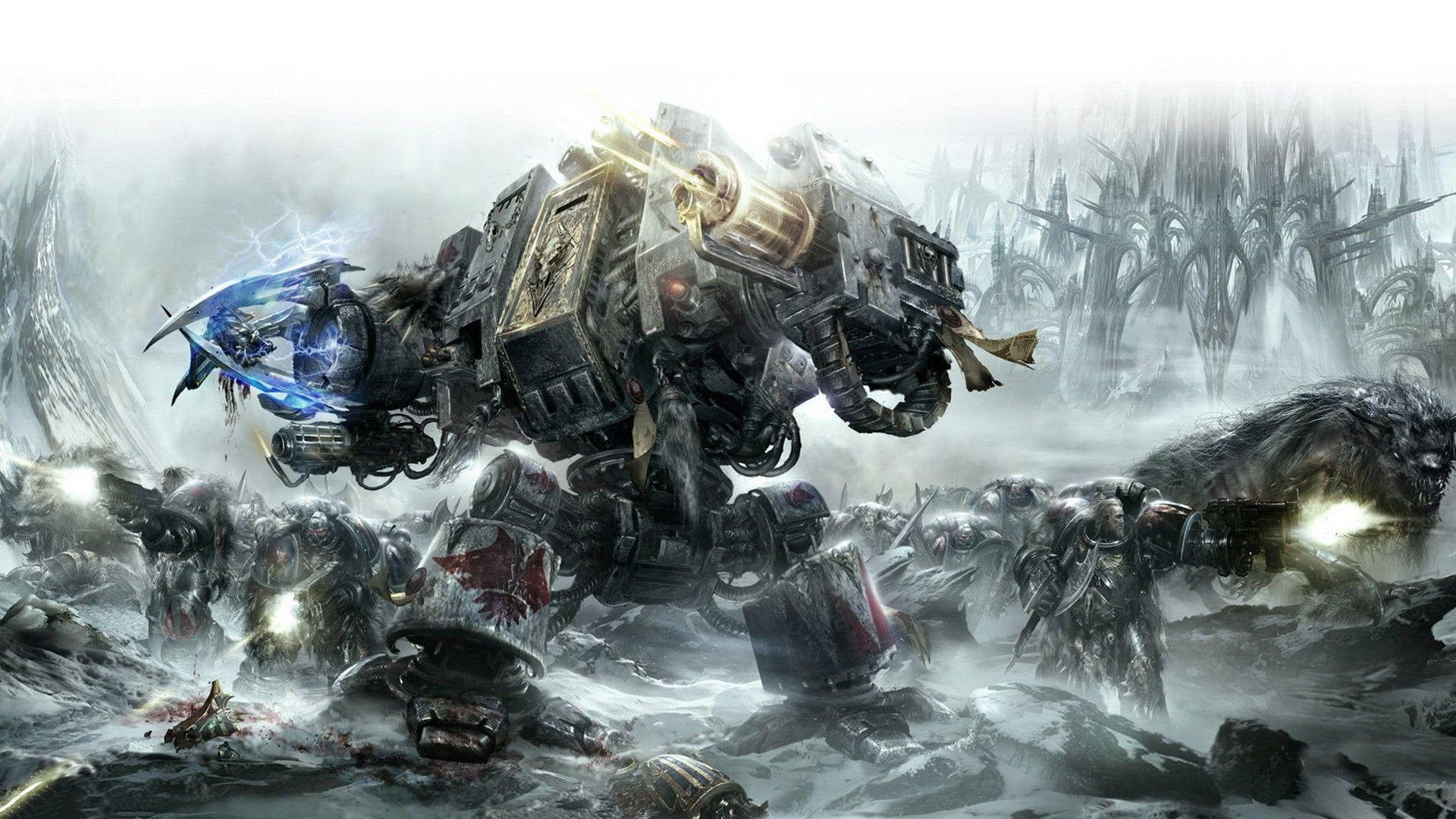 General 1920x1080 Warhammer Warhammer 40,000 science fiction space marines power armor Dreadnought space wolves bolter Bjorn the Fell-Handed video games video game art