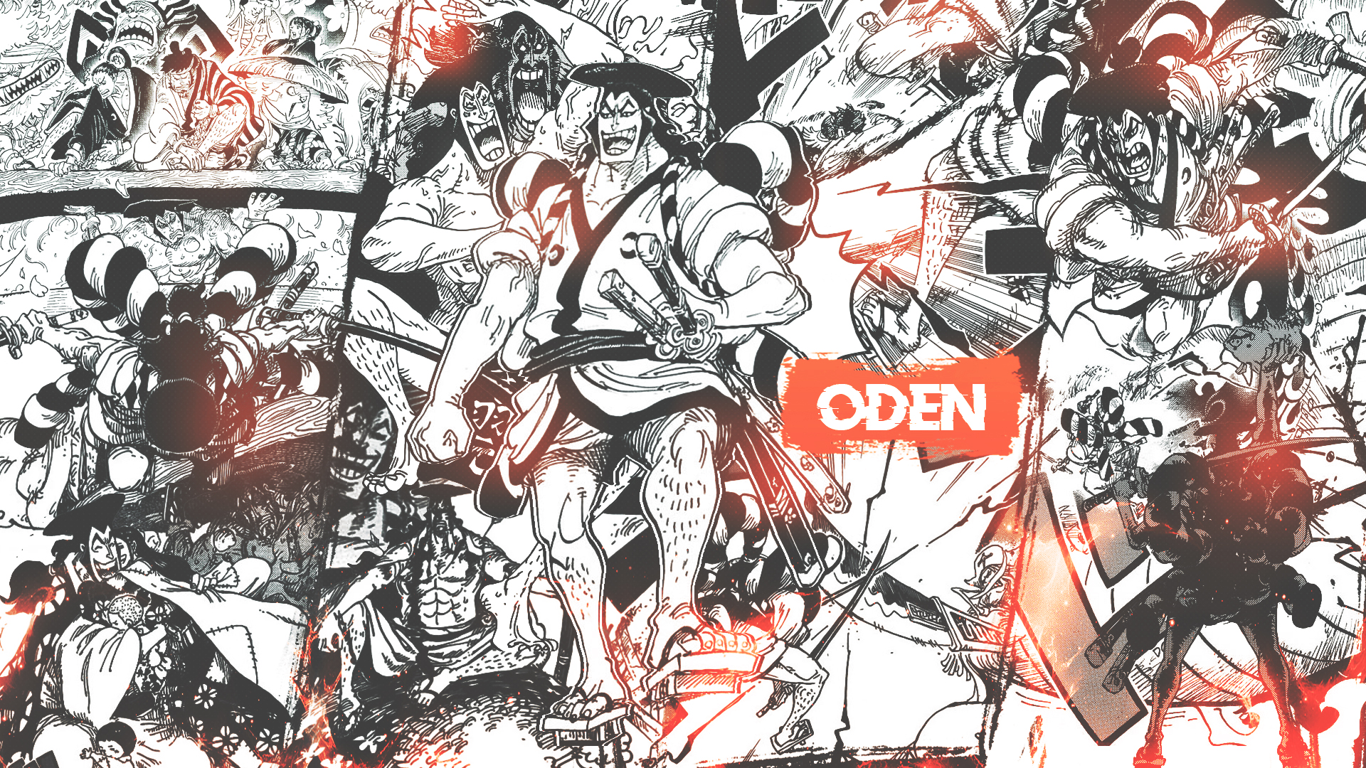 Anime 1920x1080 collage manga Kozuki Oden sword anime boys DinocoZero
