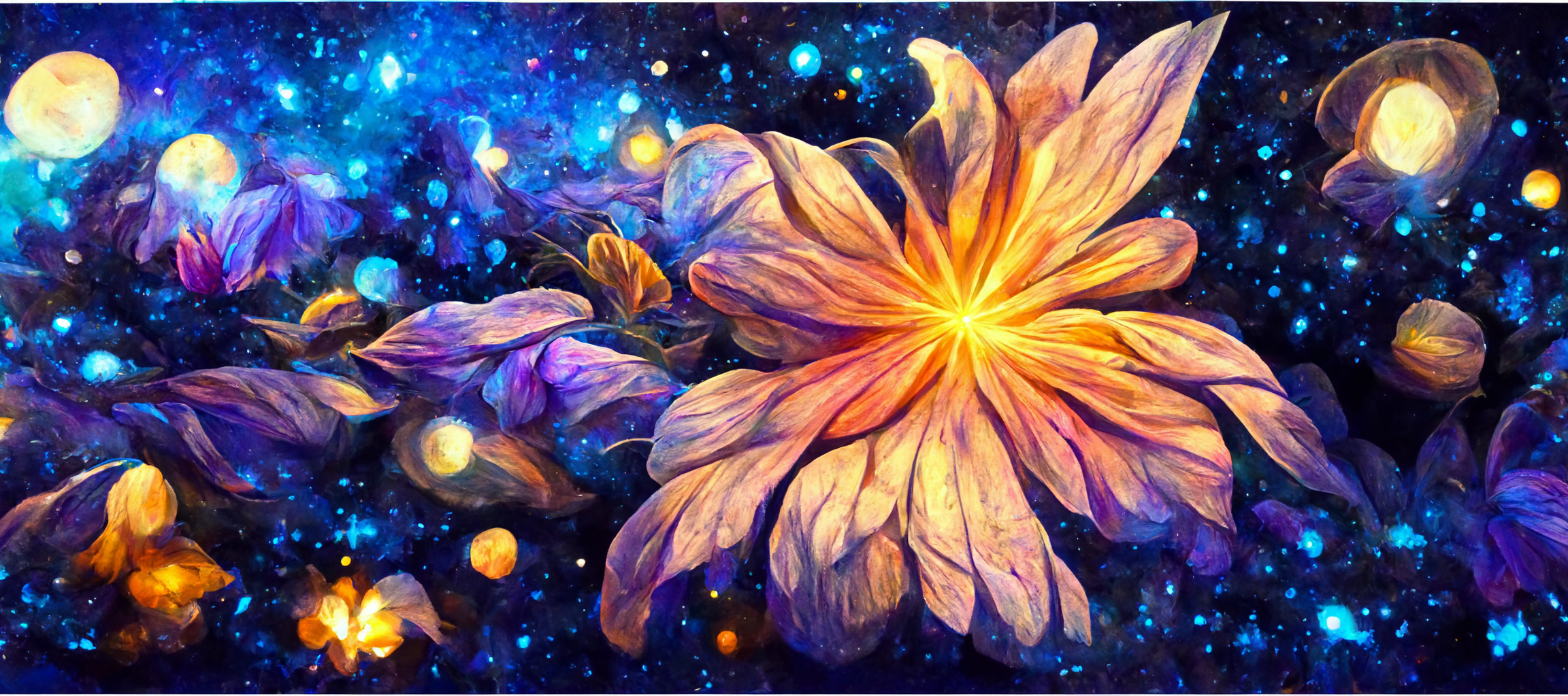 General 2304x1024 flowers abstract AI art