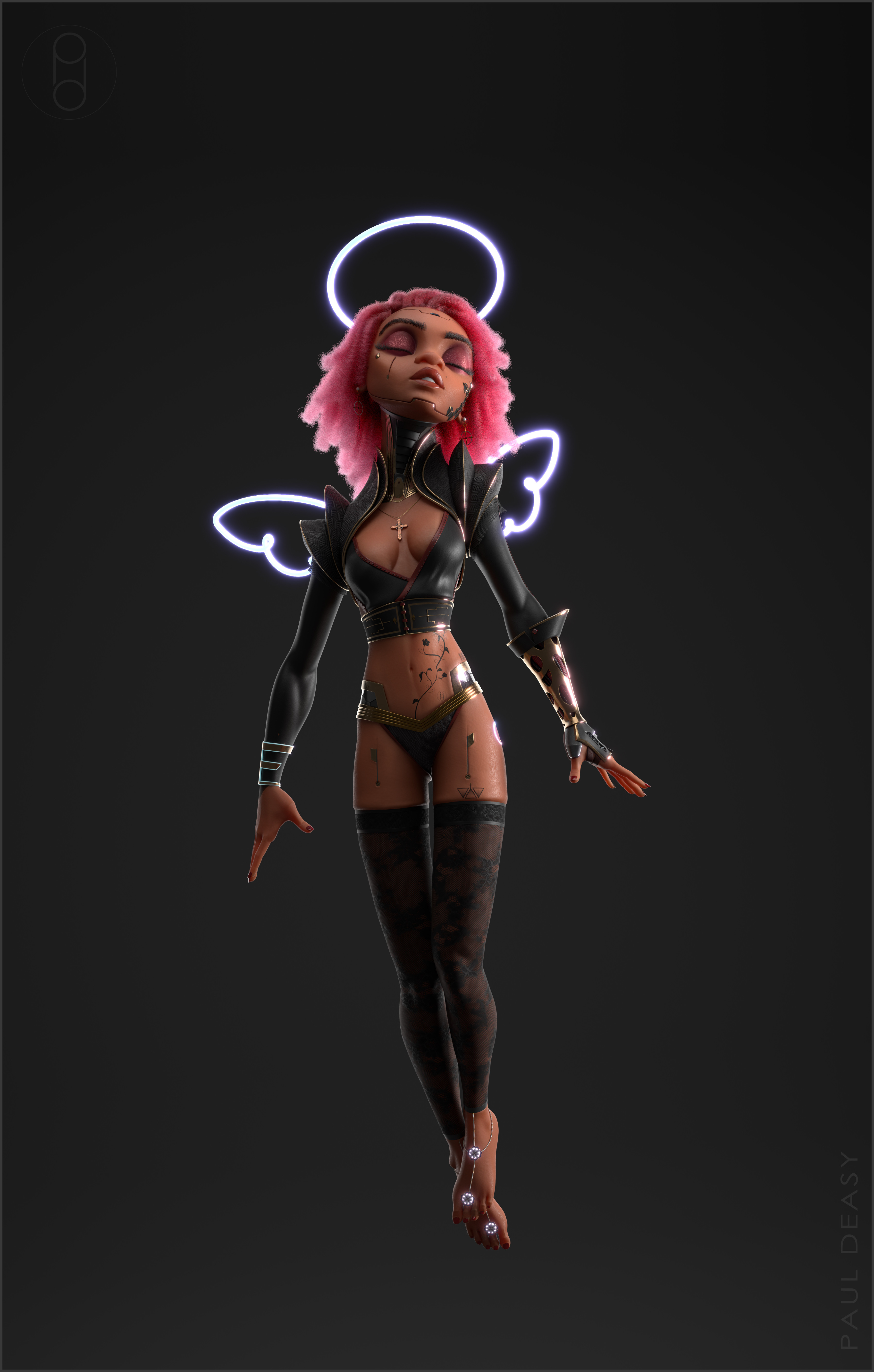 General 3600x5650 artwork digital art women cyberpunk simple background science fiction Augmentation