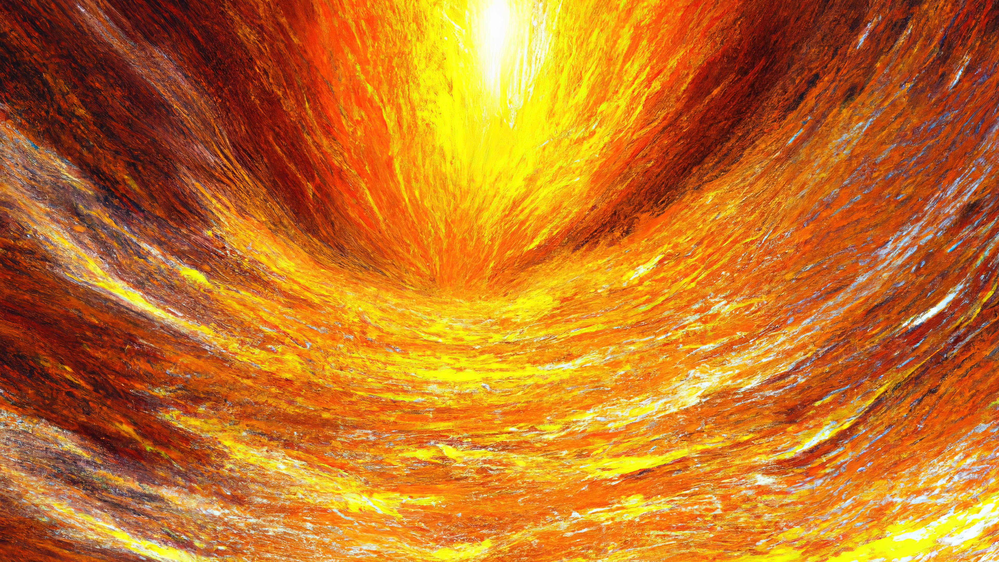General 3840x2160 AI art painting space space art surreal fire solar flare