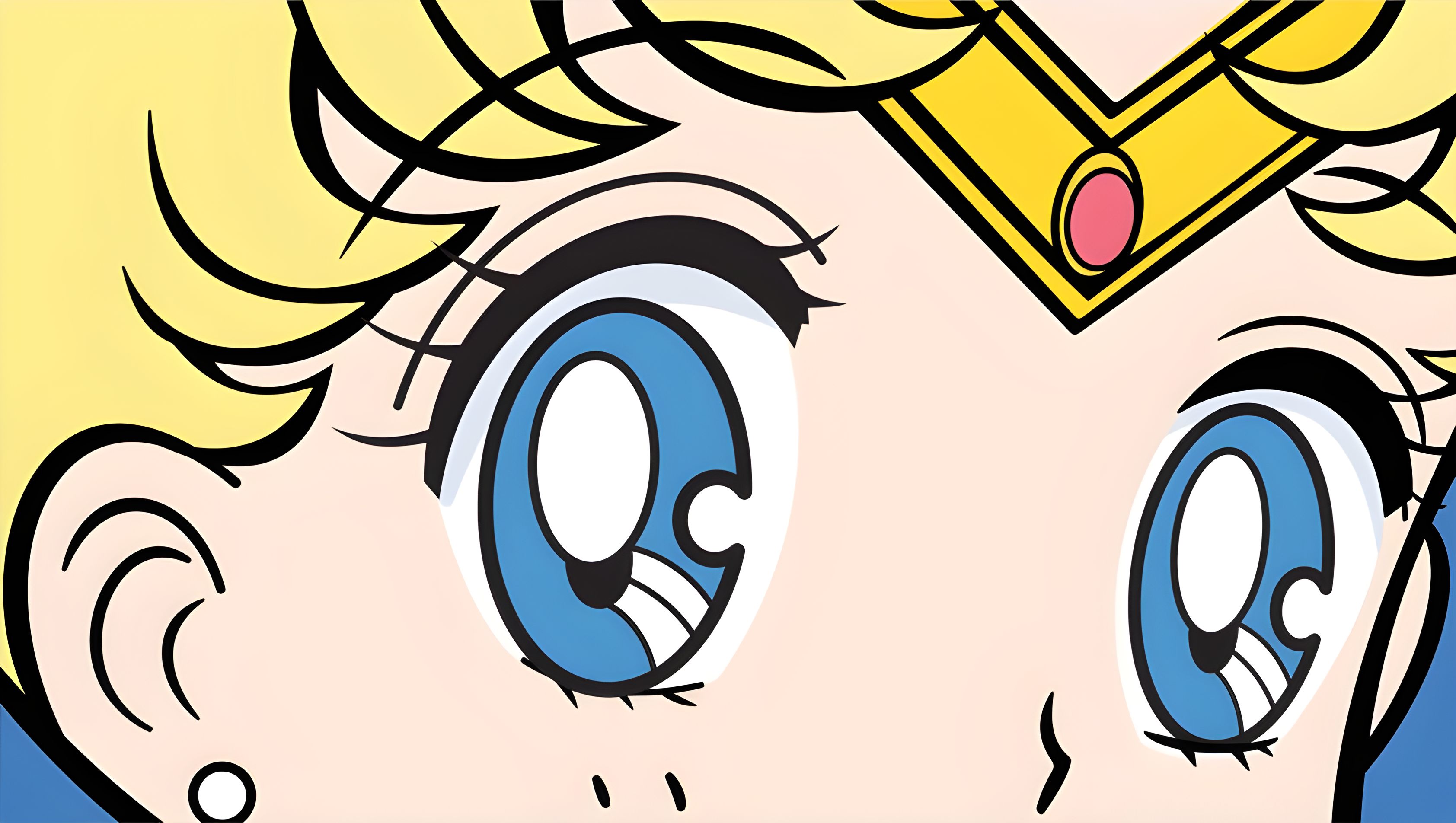 Anime 3368x1904 Sailor Moon eyes anime anime girls closeup Tsukino Usagi looking at viewer blonde blue eyes tiaras