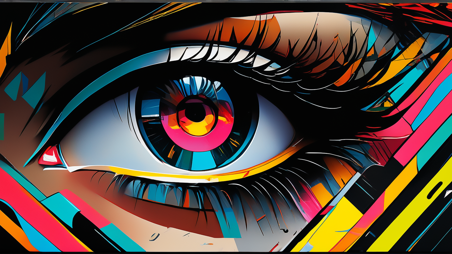 General 1920x1080 AI art eyes abstract colorful