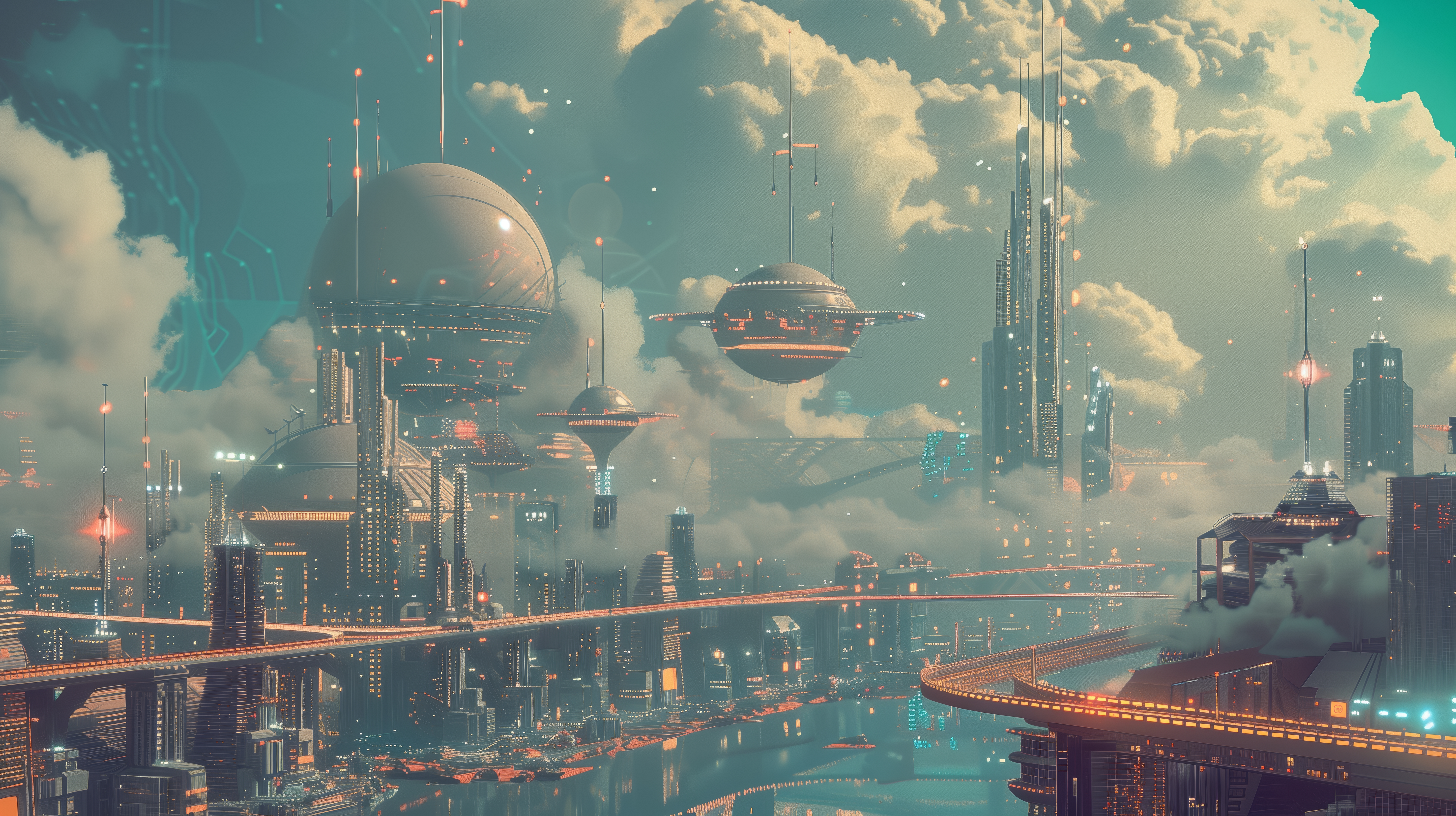 General 5824x3264 AI art city futuristic science fiction concept art illustration