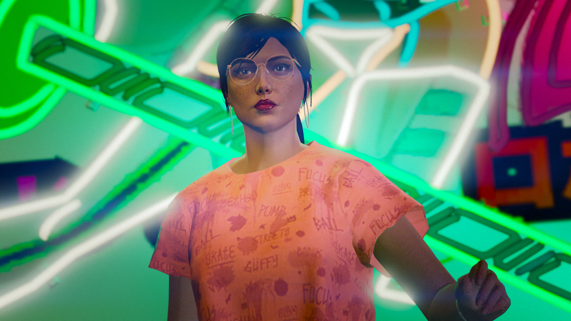 General 1920x1080 Grand Theft Auto V screen shot video games video game characters neon video game girls CGI glasses lights
