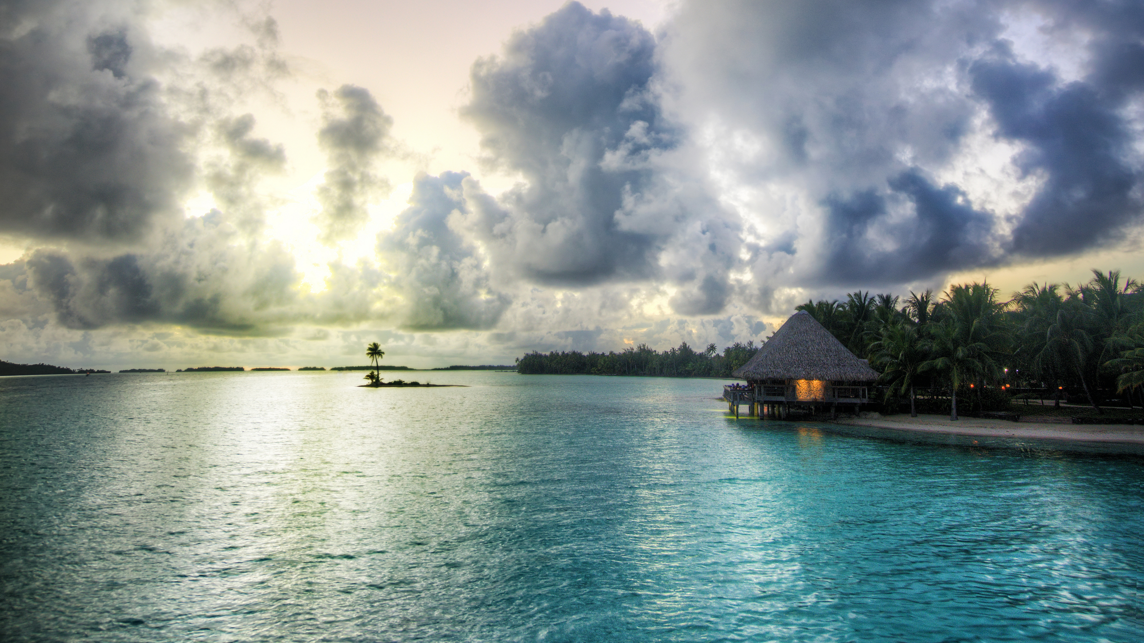 General 3840x2160 Trey Ratcliff photography landscape nature water sky clouds palm trees house