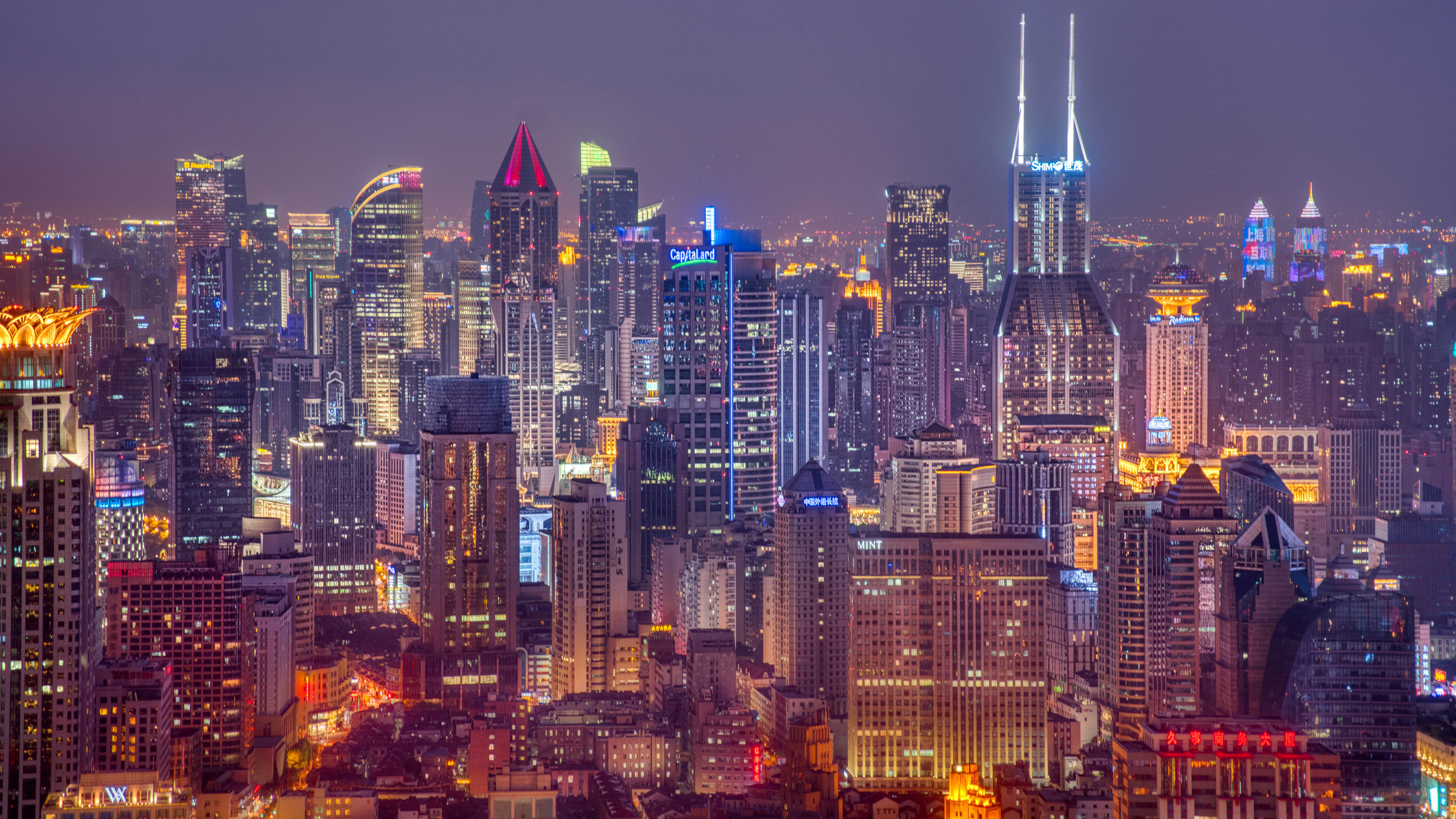 General 3840x2160 Trey Ratcliff photography city city lights cityscape night Shanghai low light building