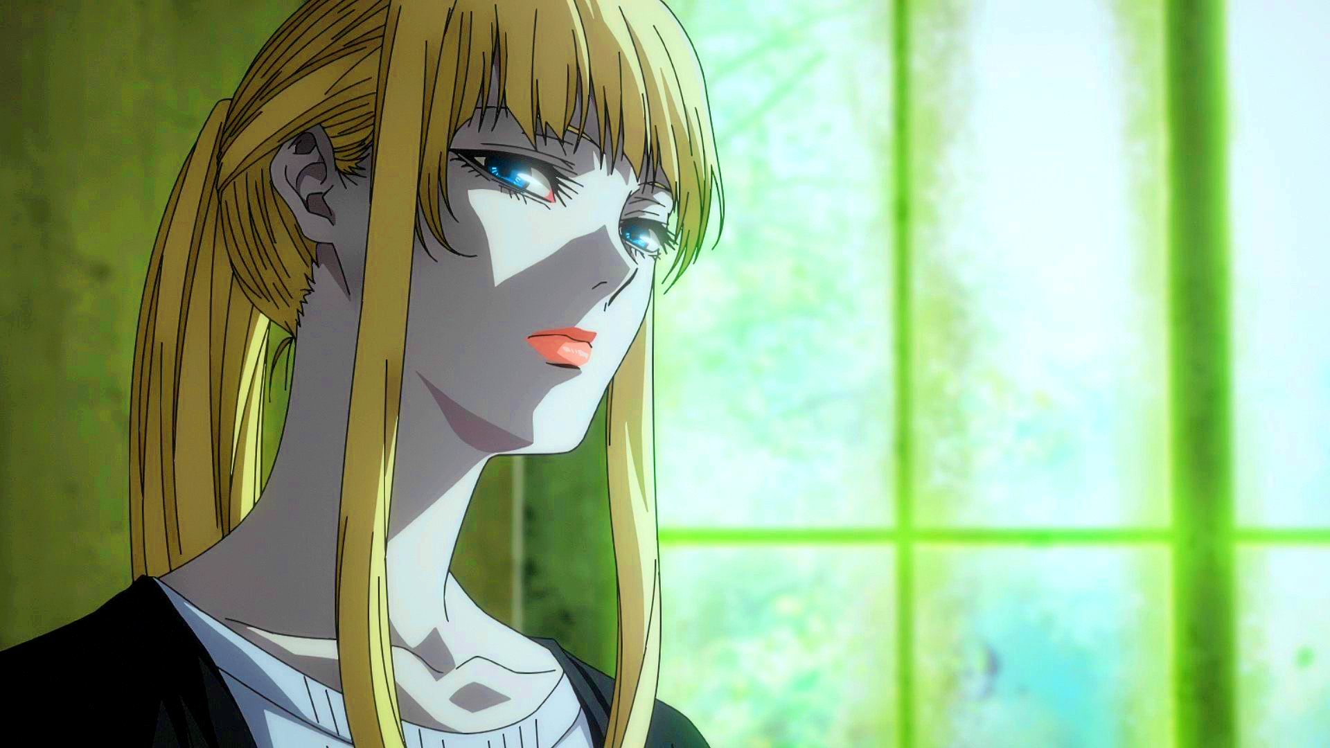 Anime 1920x1080 The Witch and the Beast Phanora Kristoffel anime Anime screenshot witch blonde looking at viewer closed mouth blue eyes anime girls long hair face