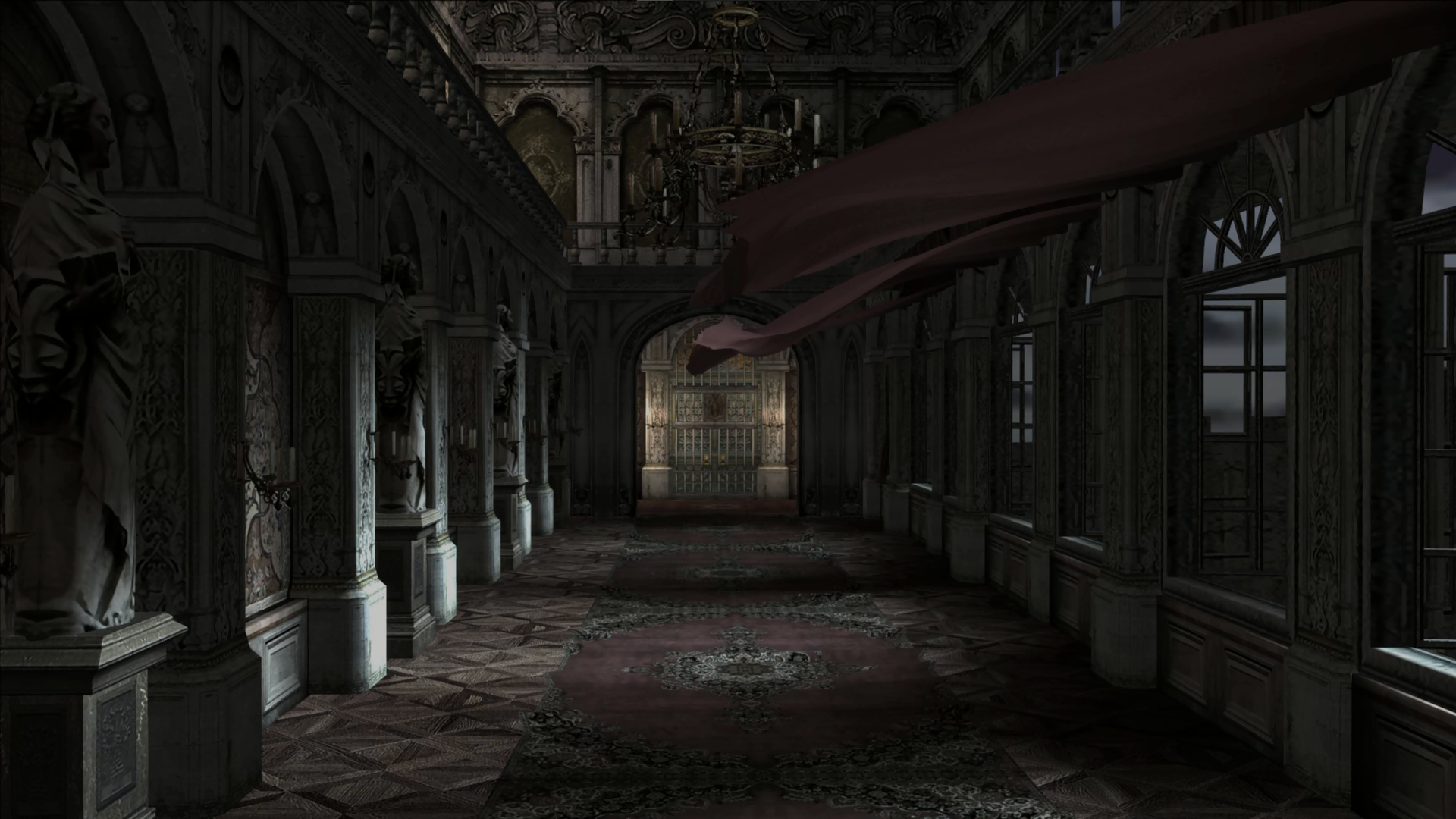 General 1920x1080 interior Resident Evil window night wind digital art video games castle video game art
