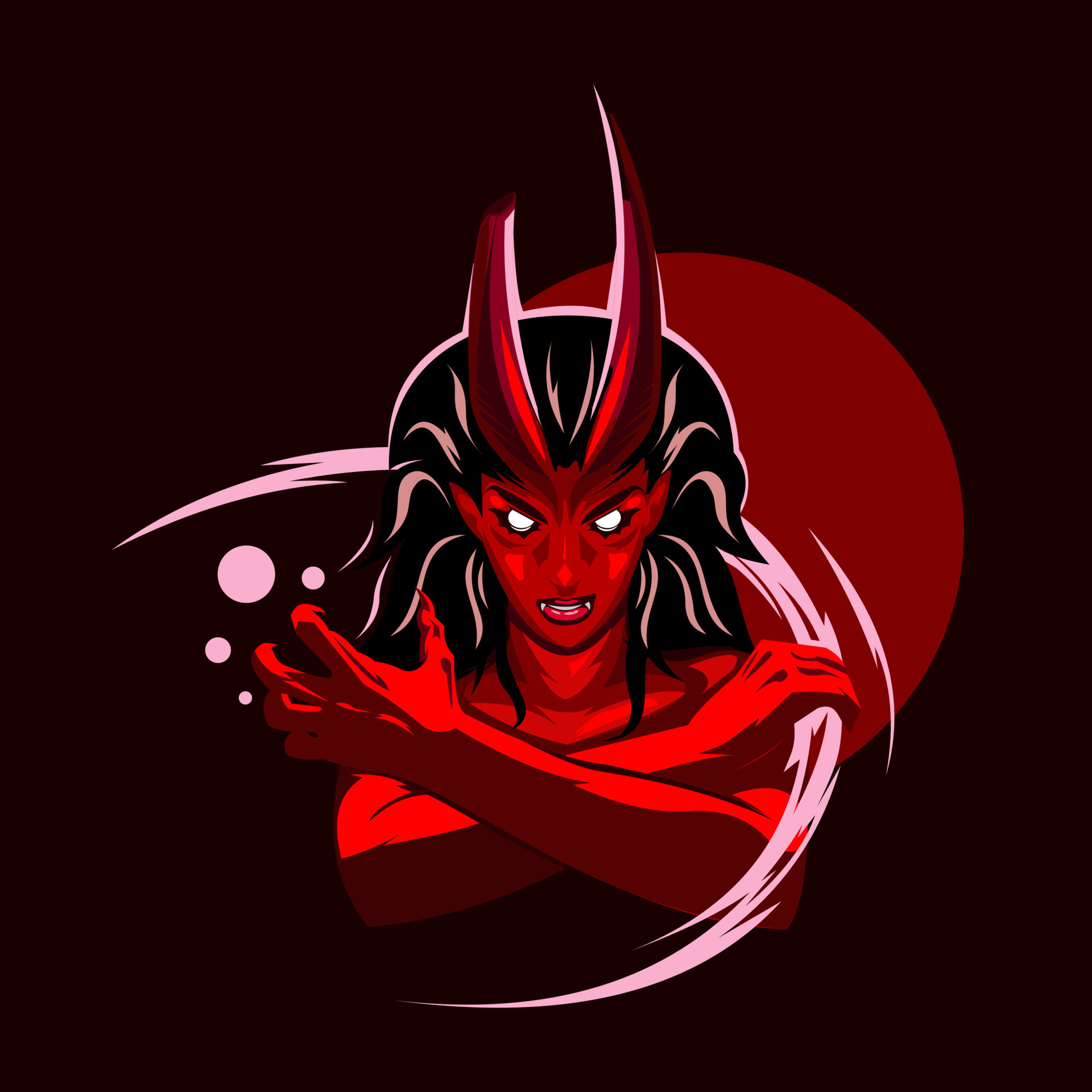 General 1920x1920 digital art succubus demon girls demoness demon creepy dark fantasy evil horror