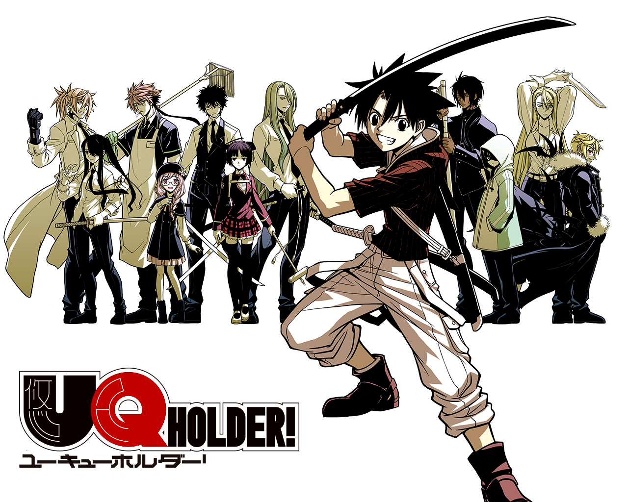 Anime 1280x1024 UQ Holder! Yukihime anime sword katana anime boys